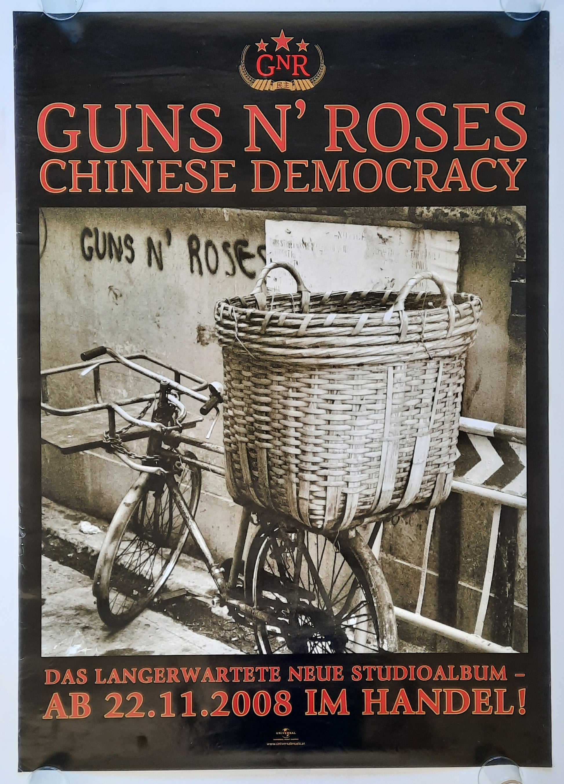 GUNS N' ROSES Original Promotion Poster - 2008 Album "Chinese Democracy"
