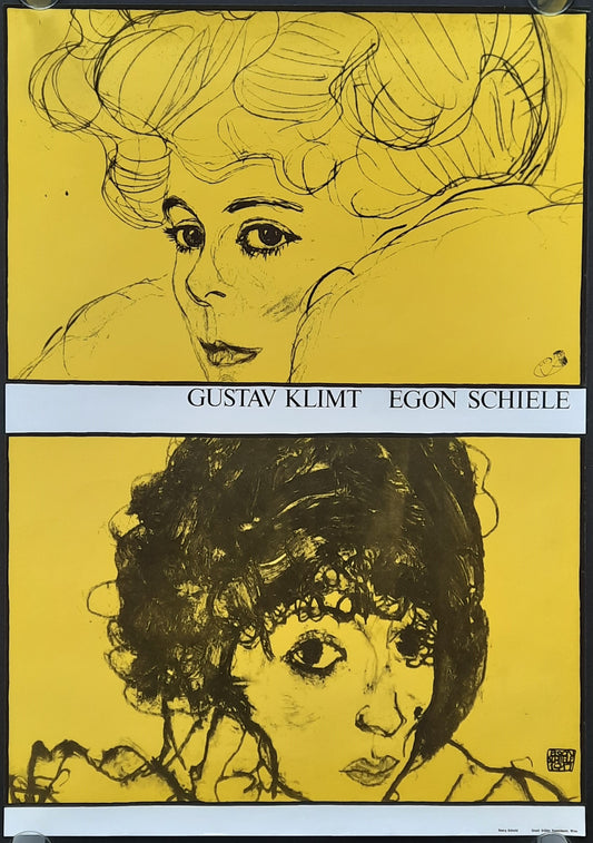 GUSTAV KLIMT - EGON SCHIELE Original Exhibition Poster 1968 Albertina Vienna Austria