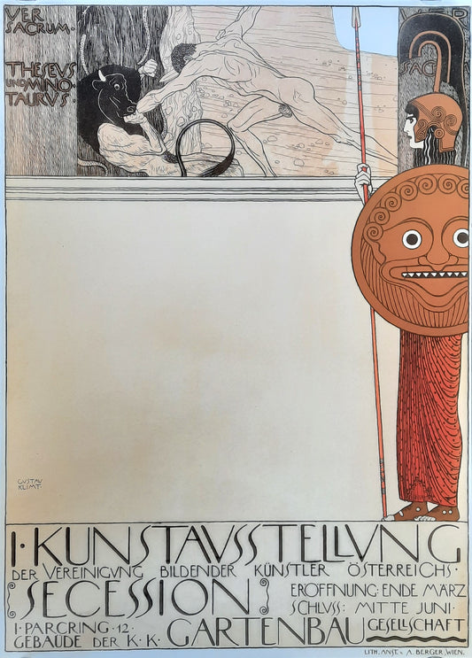 GUSTAV KLIMT 1898 Exhibition Poster - Secession Vienna Austria RP