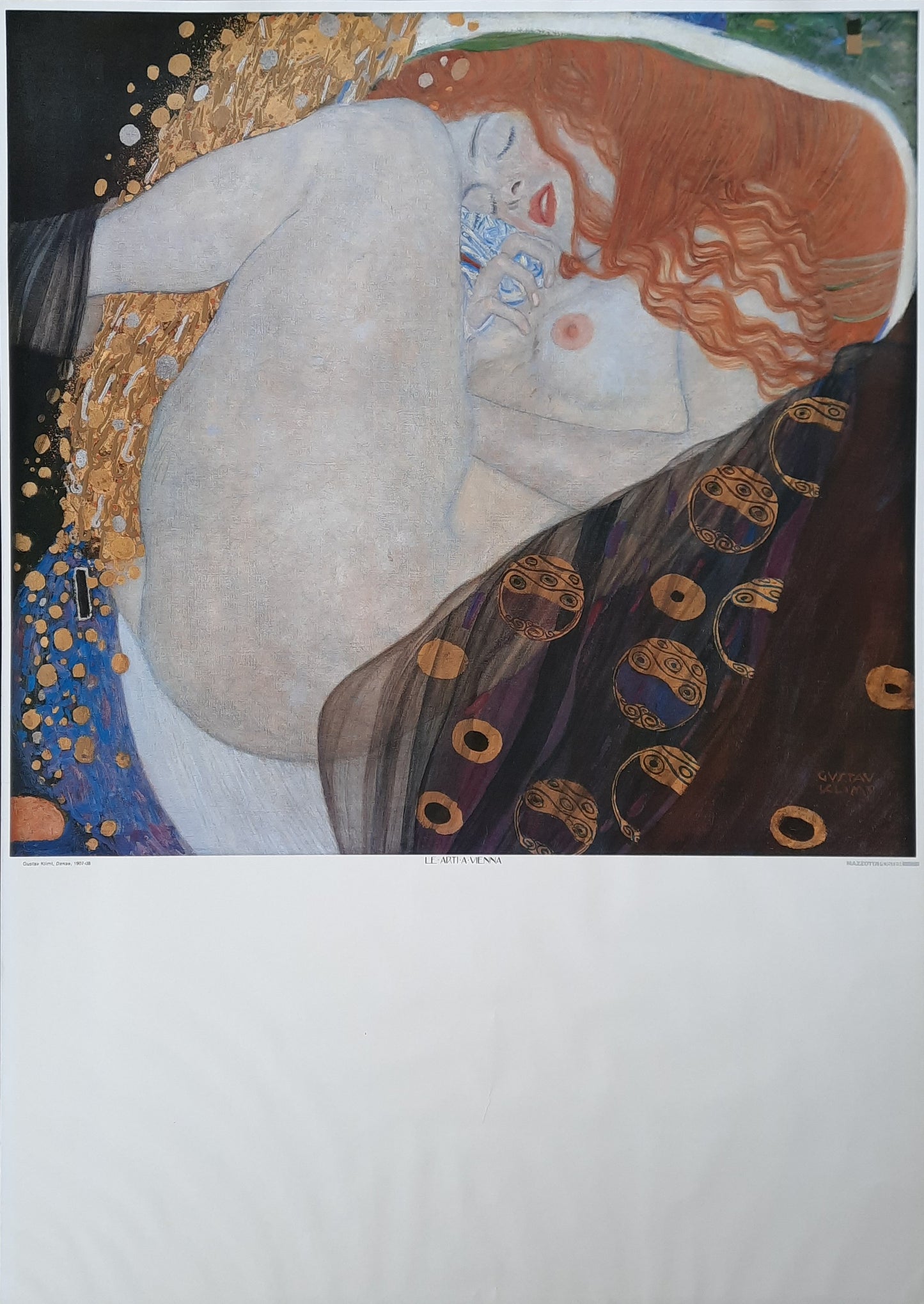 GUSTAV KLIMT 1908 Original Licensed Art Poster - DANAE by Mazzotta 1980s