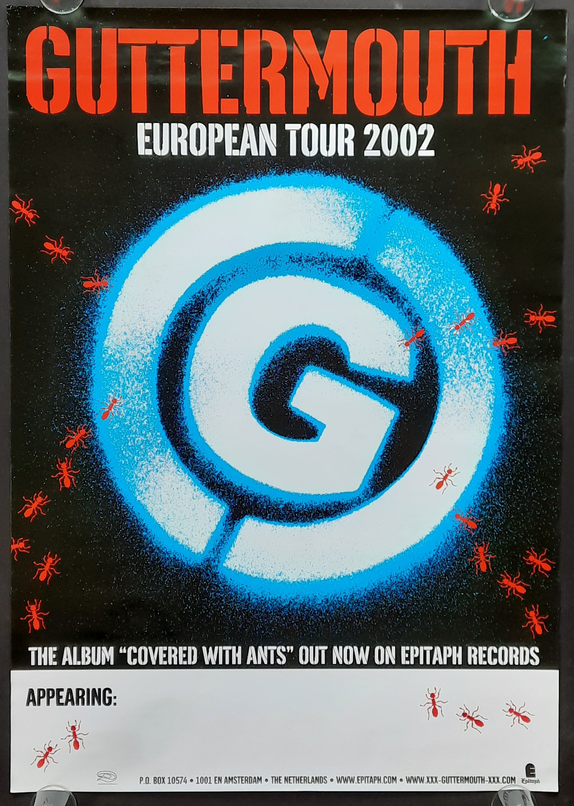 GUTTERMOUTH Original Concert Poster 2002 European Tour