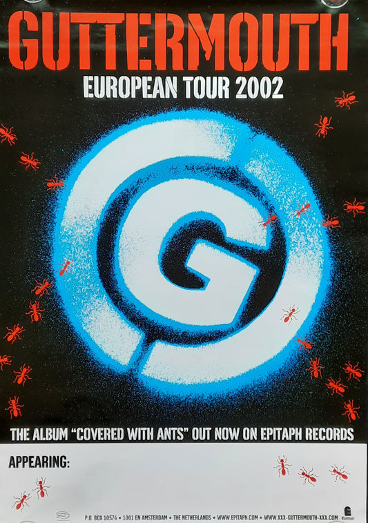 GUTTERMOUTH Original Concert Poster 2002 European Tour 1