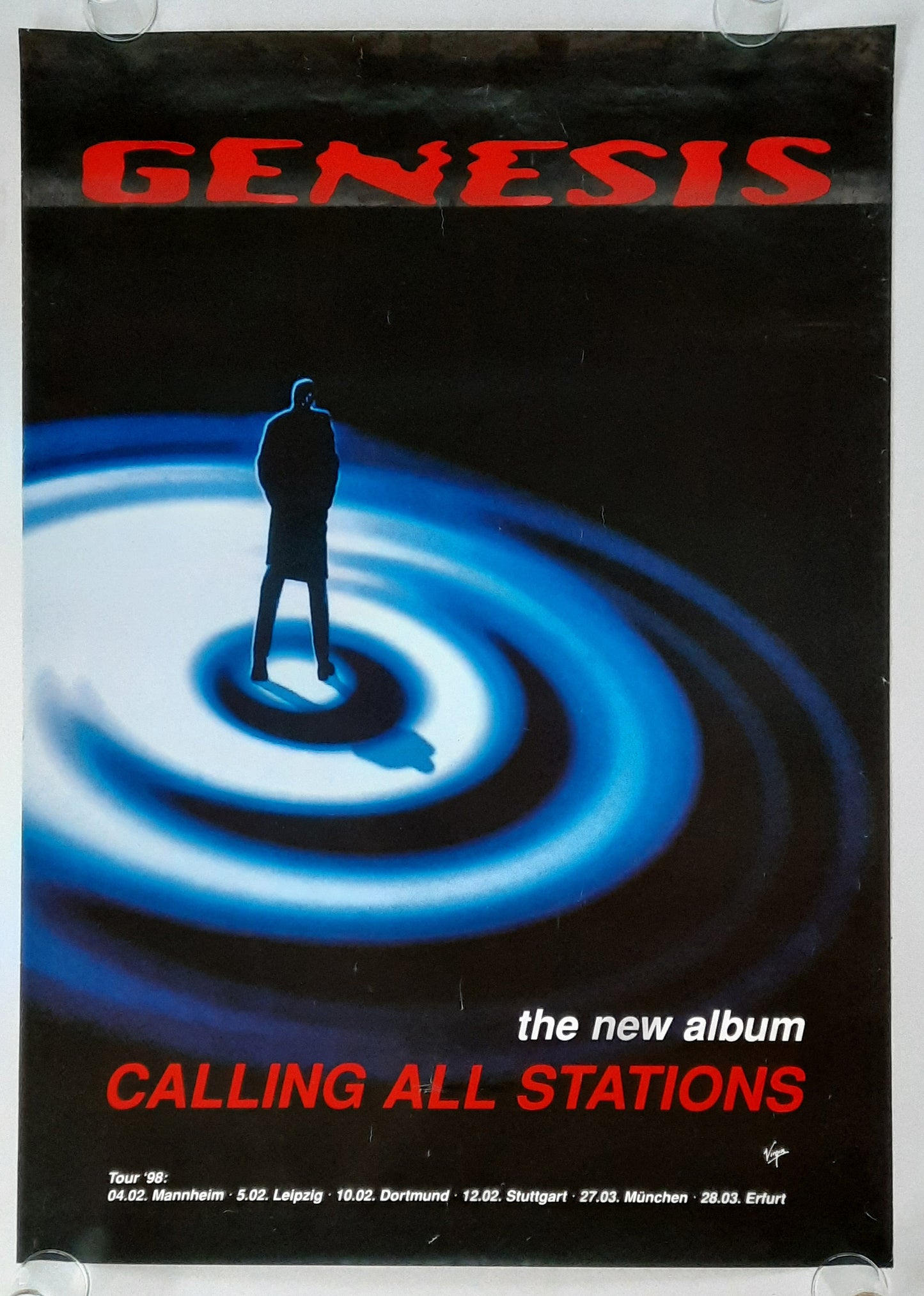 GENESIS 1998 Promotion Poster "Calling All Stations" Album Germany 1st print