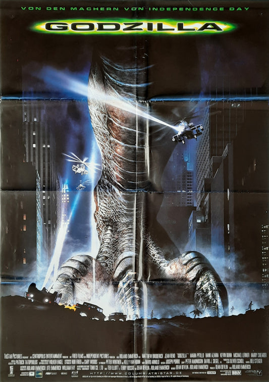 GODZILLA 1998 R. Emmerich Jean Reno German 1-Sheet Movie Poster