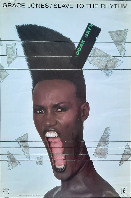 GRACE JONES 1985 Promotion Poster "Slave to the Rythm" 1st print by Island Records