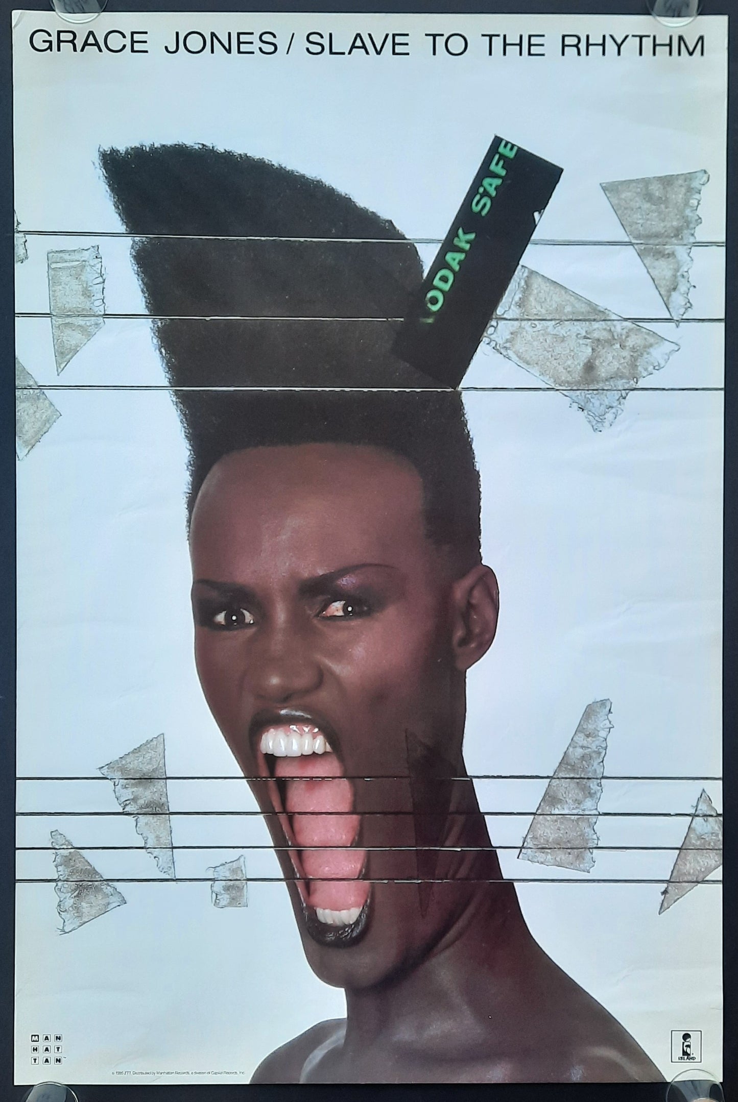 GRACE JONES 1985 Promotion Poster "Slave to the Rythm" 1st print by Island Records