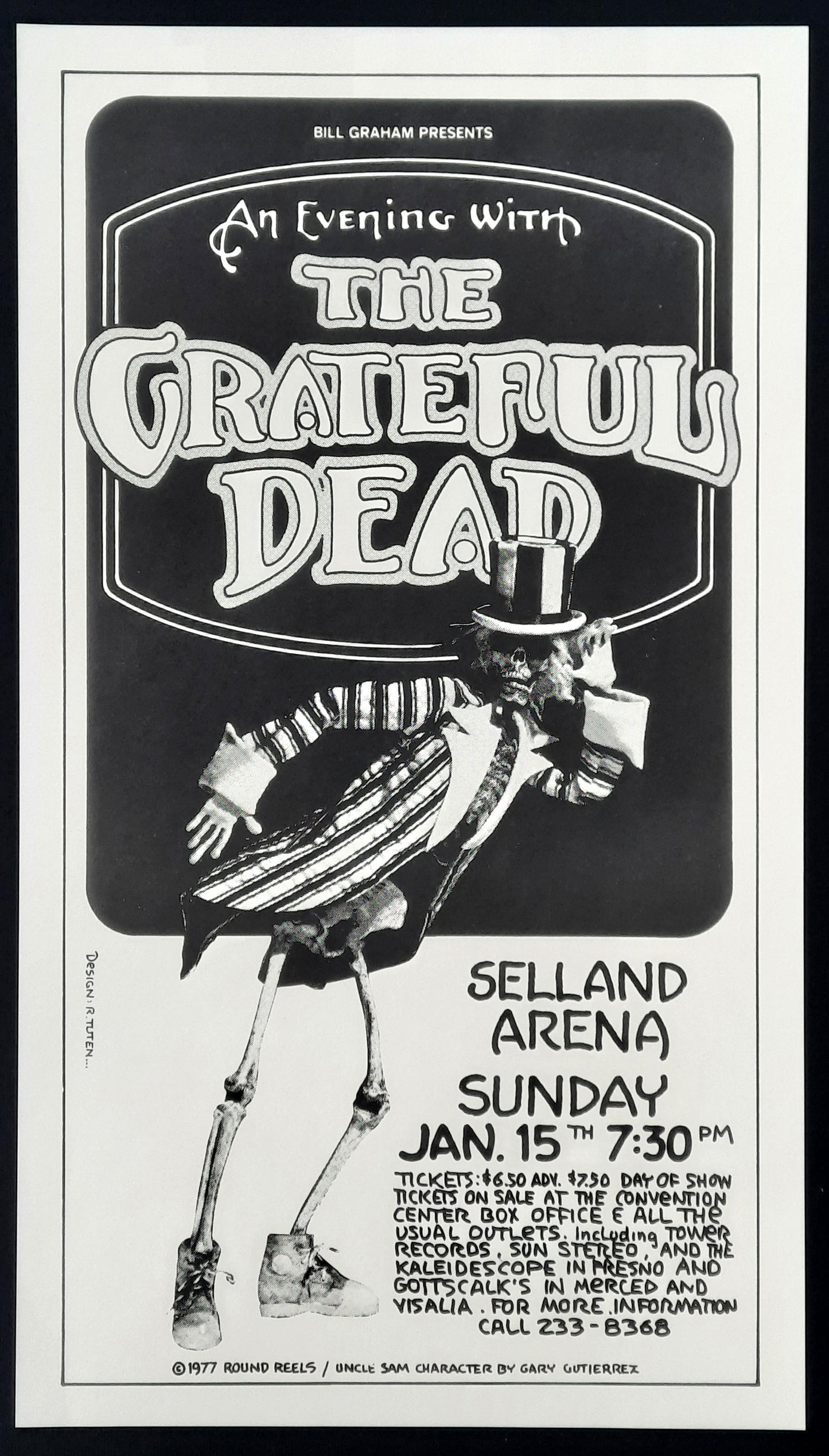 GRATEFUL DEAD 1977 Selland Arena Concert Poster by Randy Tuten