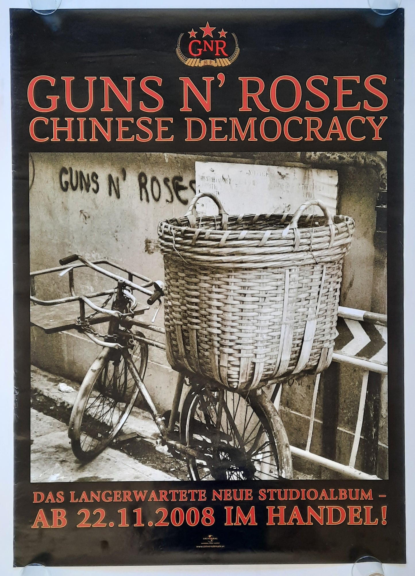 GUNS N' ROSES 2008 Promotion Poster Album "Chinese Democracy" 1st print