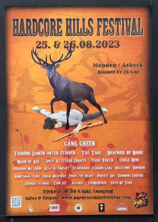 GANG GREEN 2013 Original Concert Poster - HARDCORE HILL FESTIVAL Menden Germany