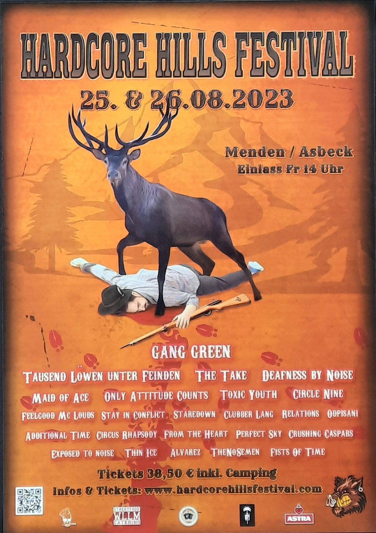 GANG GREEN 2013 Original Concert Poster - HARDCORE HILL FESTIVAL Menden Germany