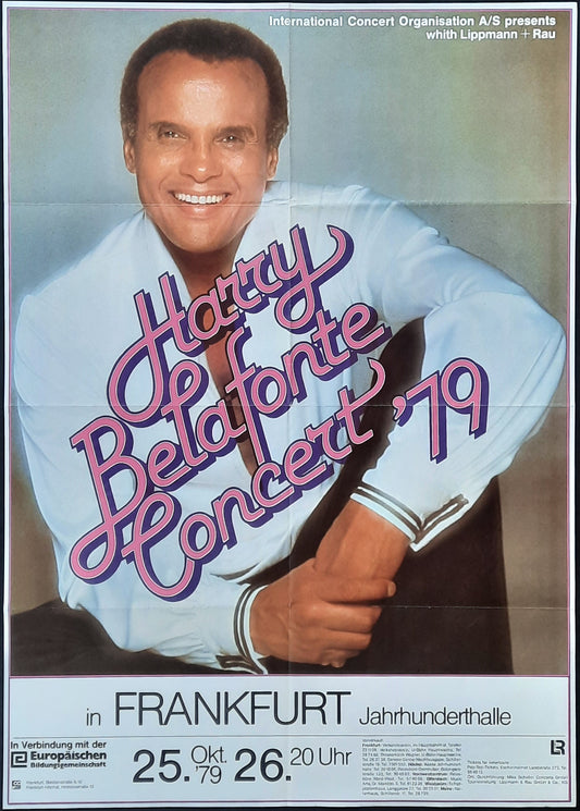 HARRY BELAFONTE Original Concert Poster October 26, 1979 Frankfurt Germany