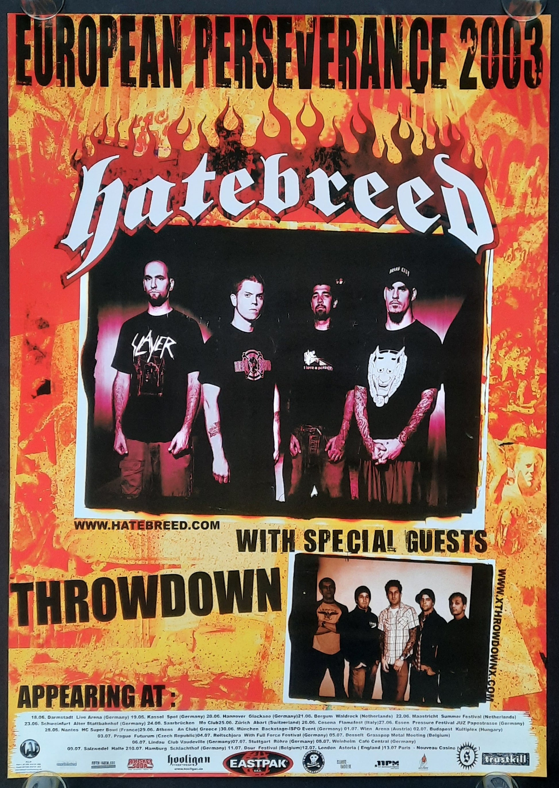 HATEBREED Original Concert Poster 2003 European Tour