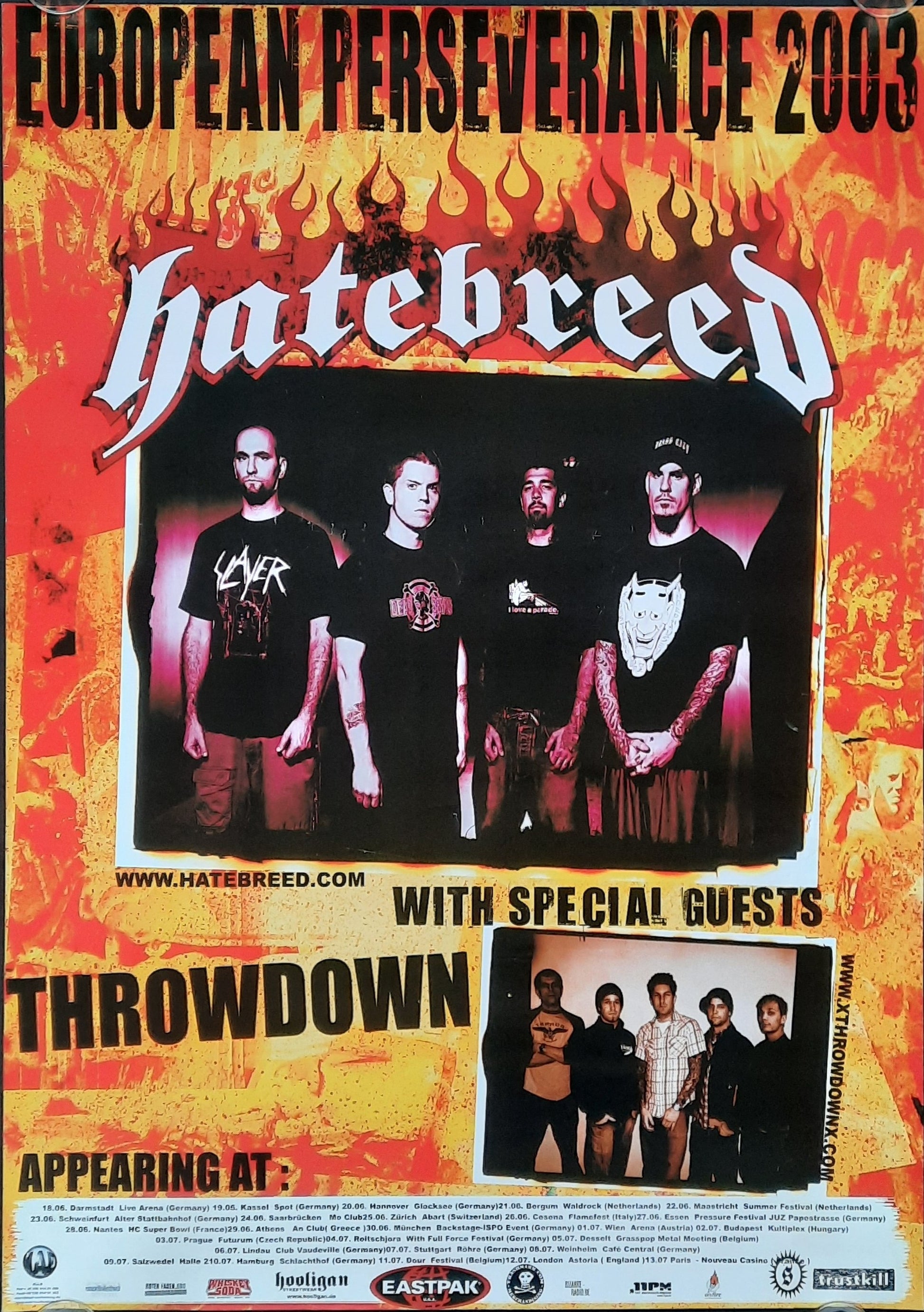 HATEBREED Original Concert Poster 2003 European Tour
