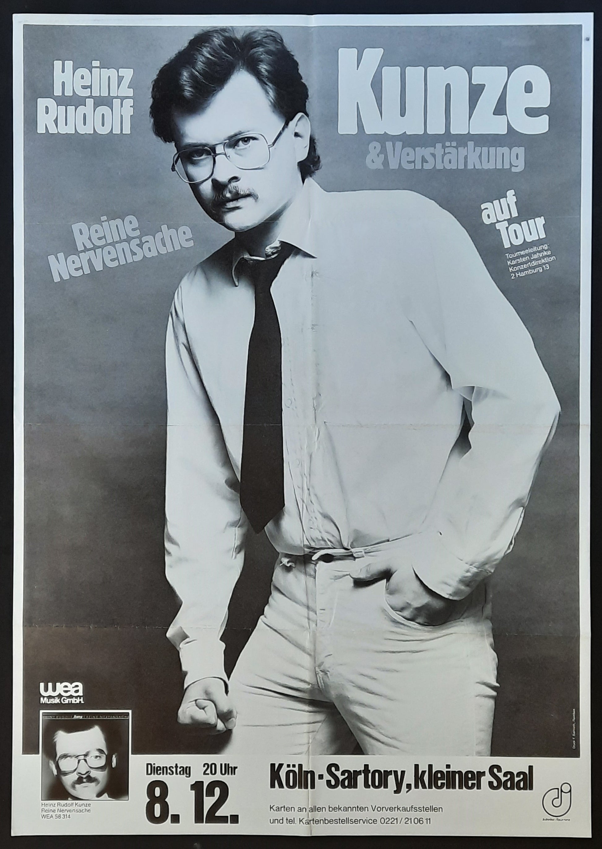HEINZ RUDOLF KUNZE Original Concert Poster December 8, 1981 Cologne Germany