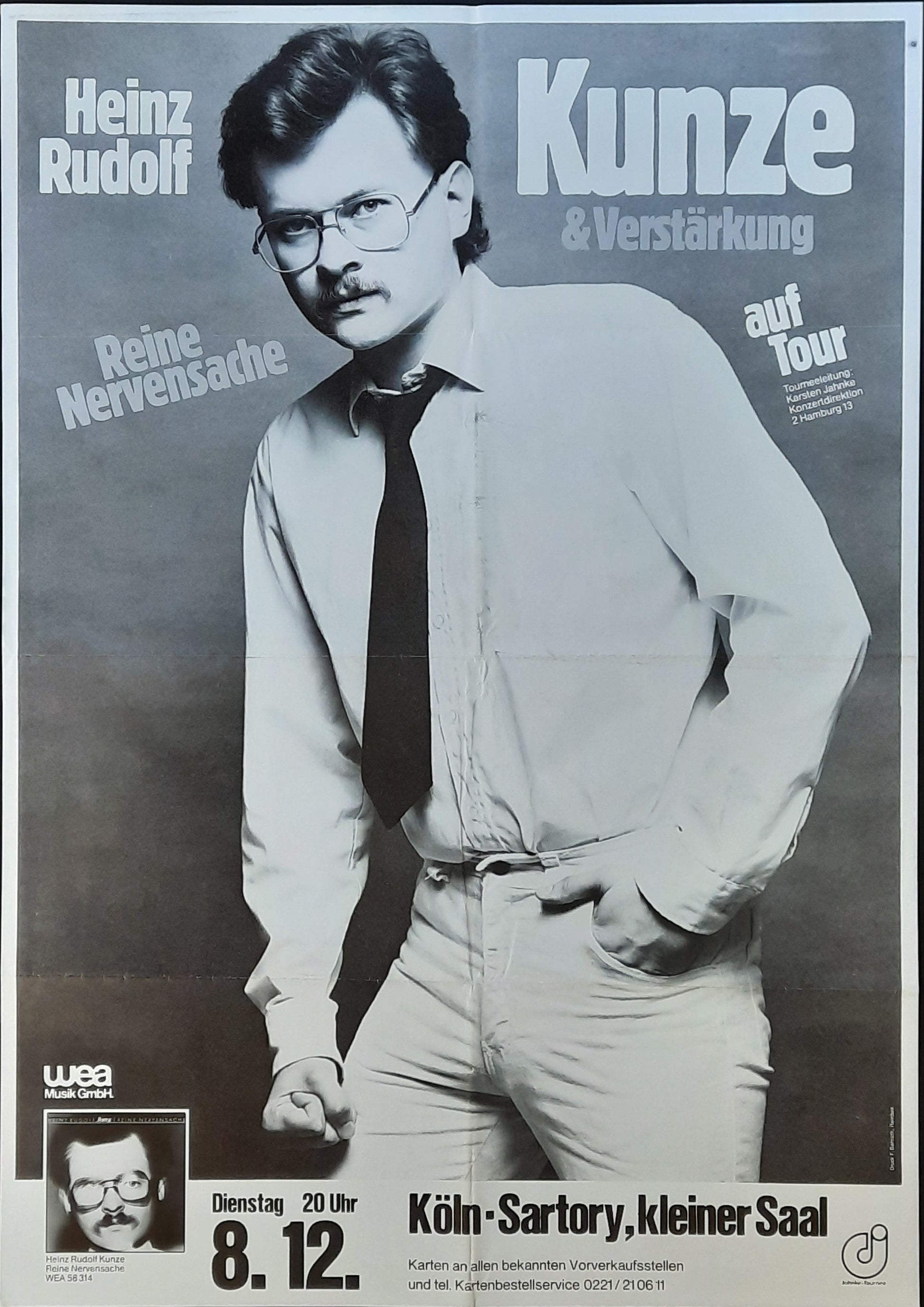 HEINZ RUDOLF KUNZE Original Concert Poster December 8, 1981 Cologne Germany