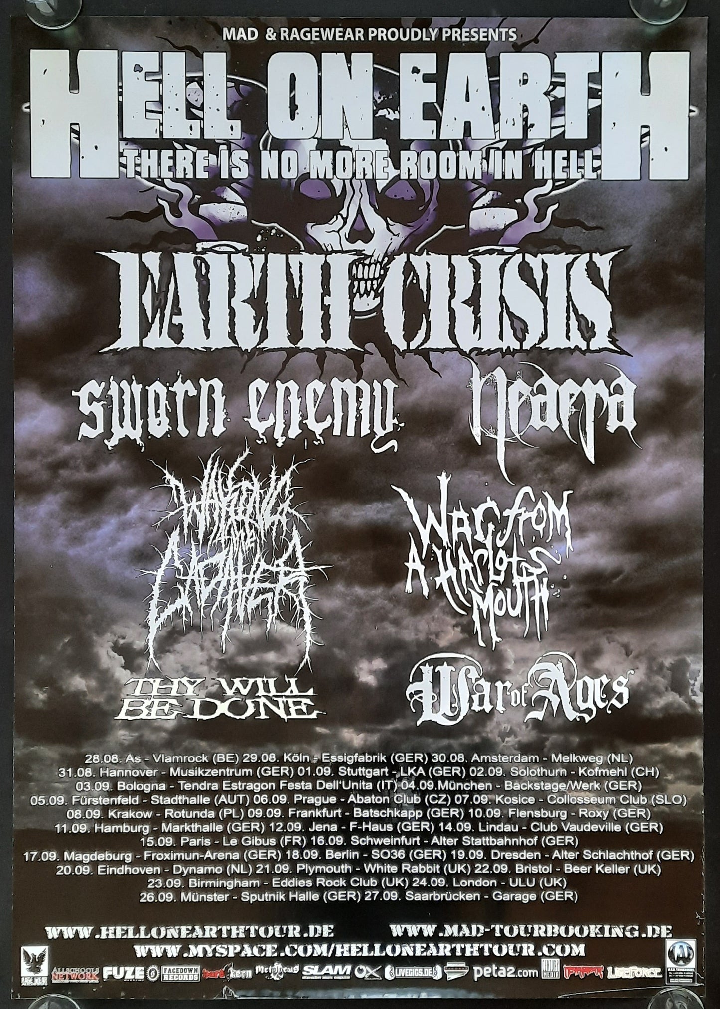 HELL ON EARTH Original Concert Poster 2009 European Tour