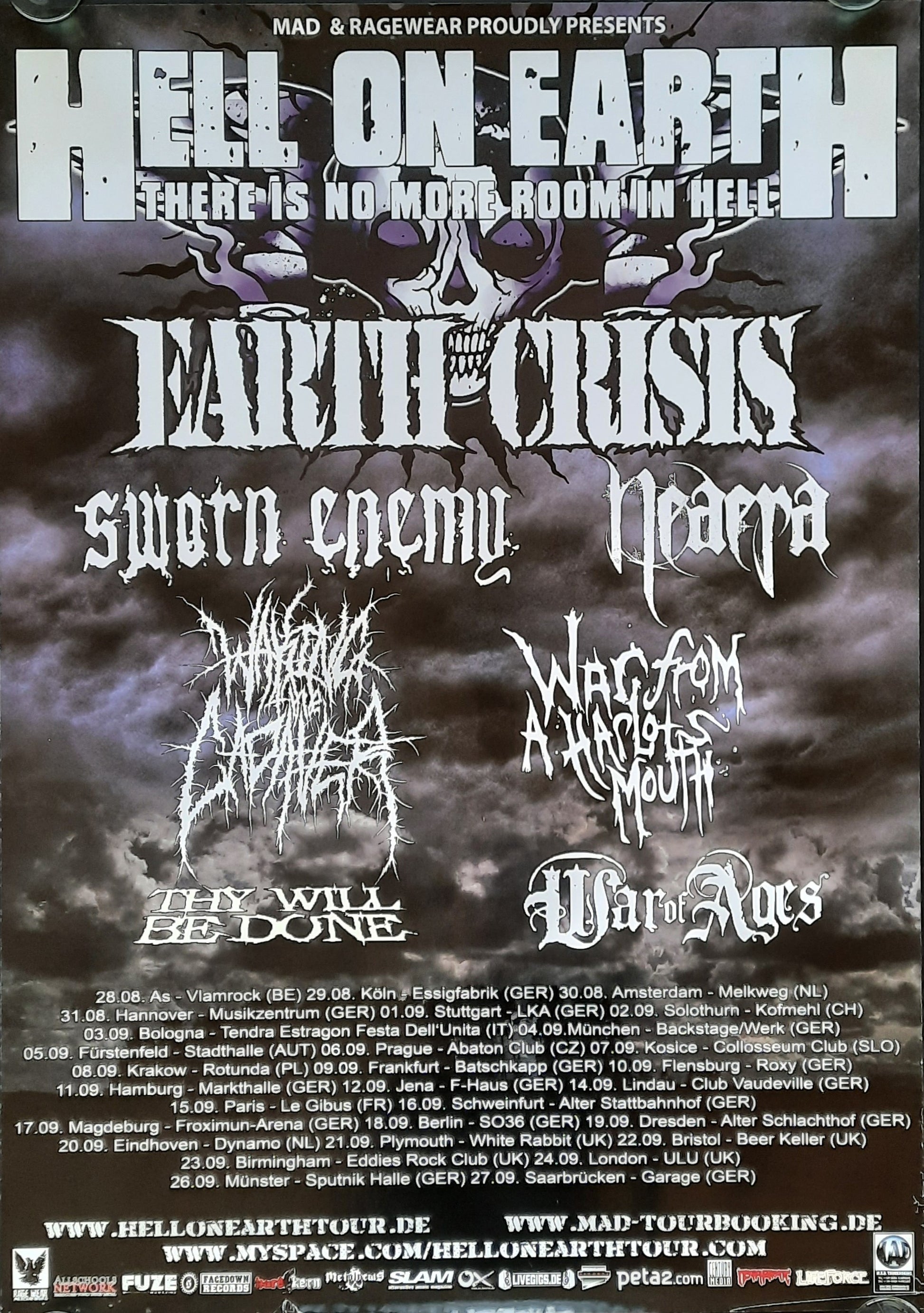 HELL ON EARTH Original Concert Poster 2009 European Tour
