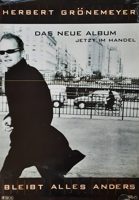 HERBERT GRÖNEMEYER 1998 Promo Poster Album "Bleibt alles anders" 1st Print!