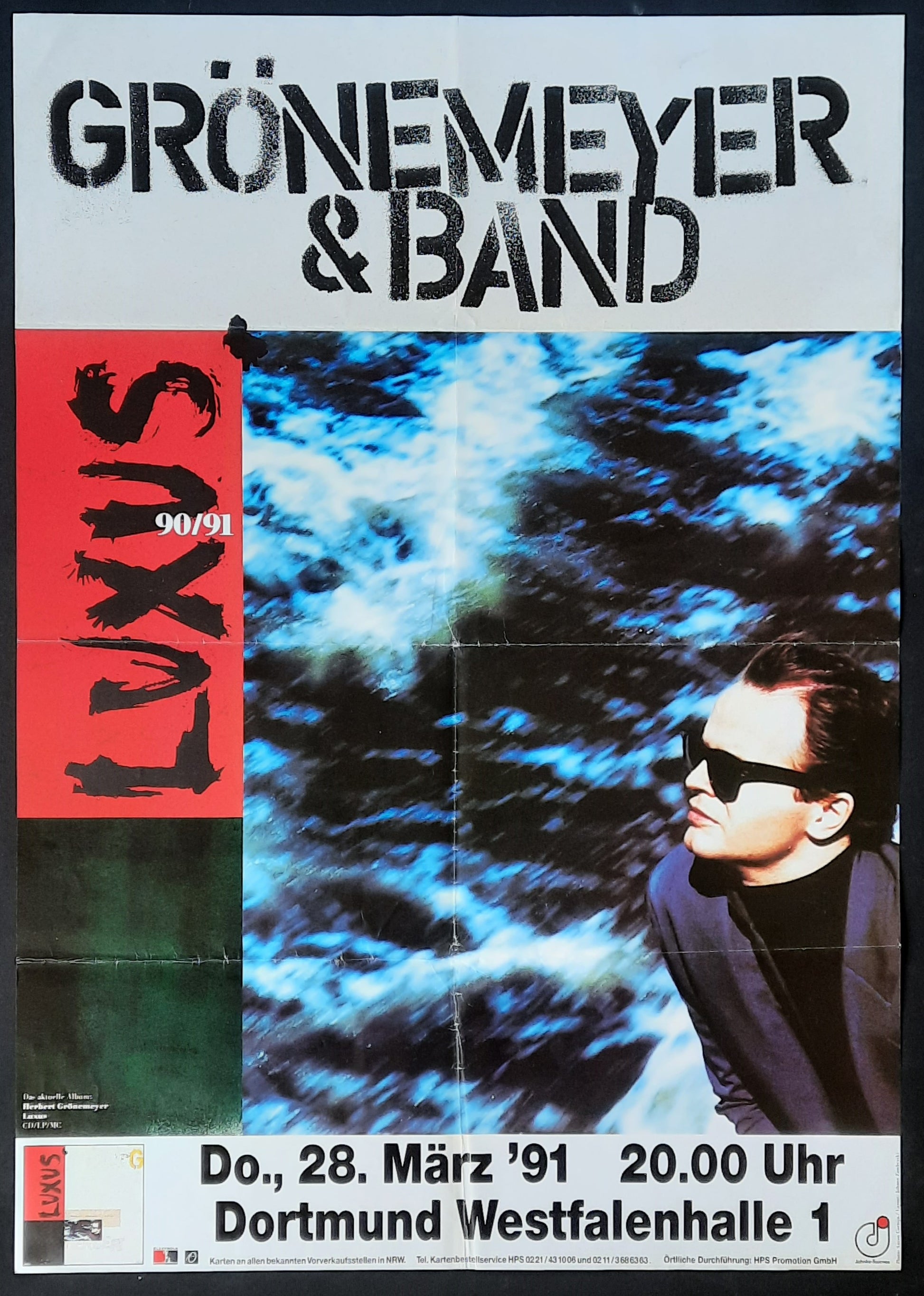 HERBERT GRÖNEMEYER Original Concert Poster March 28, 1991 Dortmund Germany 1