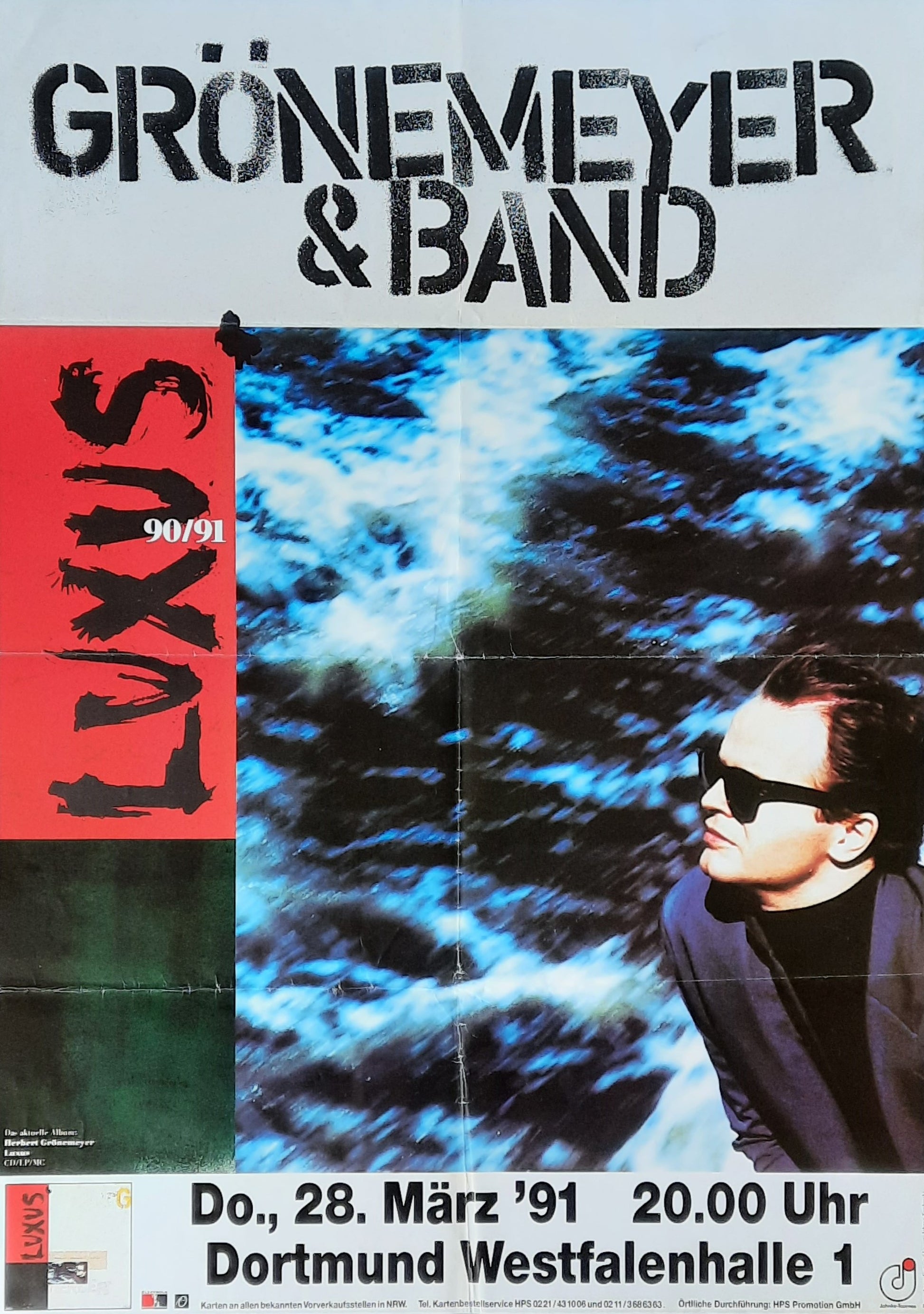 HERBERT GRÖNEMEYER Original Concert Poster March 28, 1991 Dortmund Germany 1