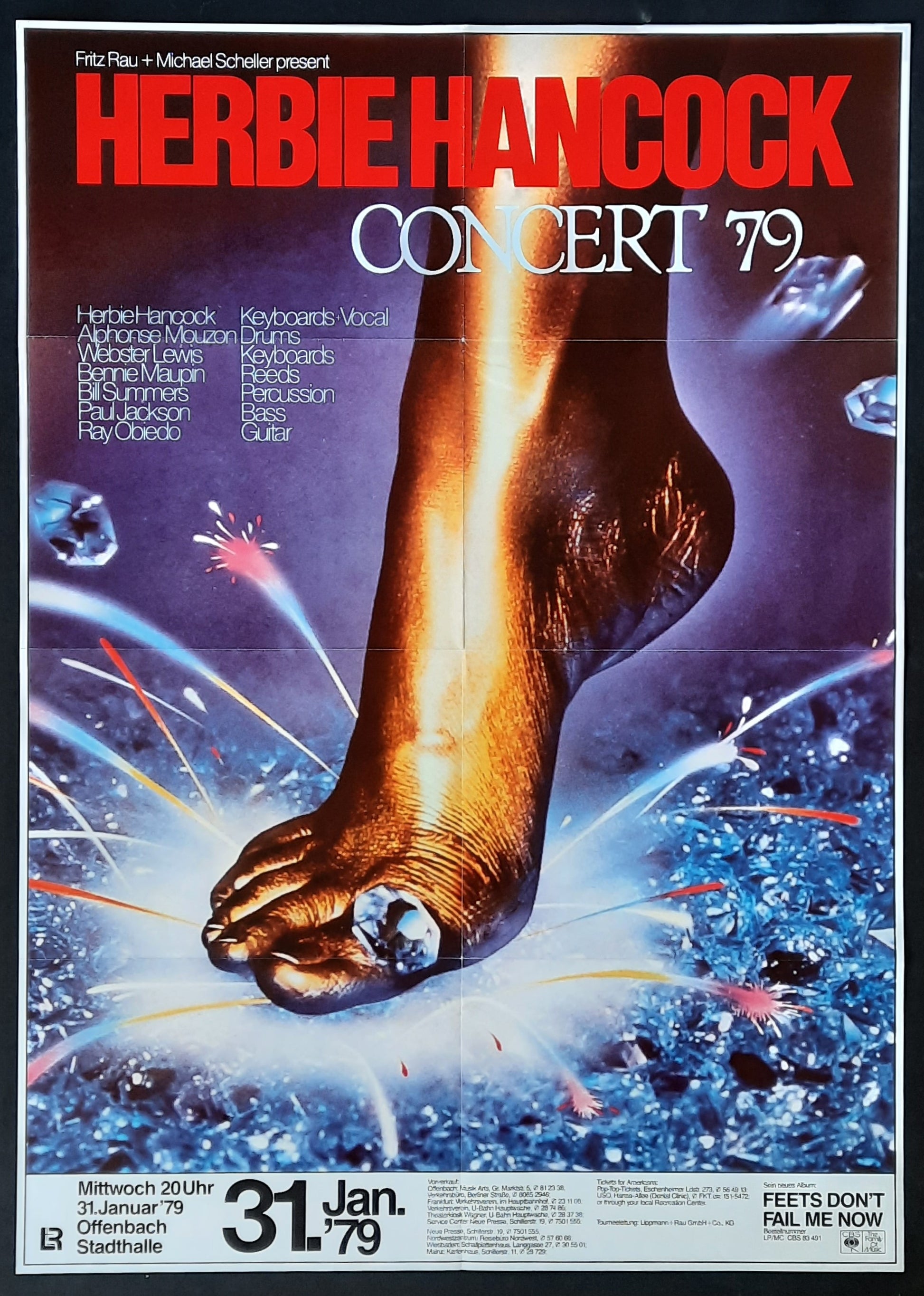 HERBIE HANCOCK Original Concert Poster January 31, 1979 Offenbach Germany 1