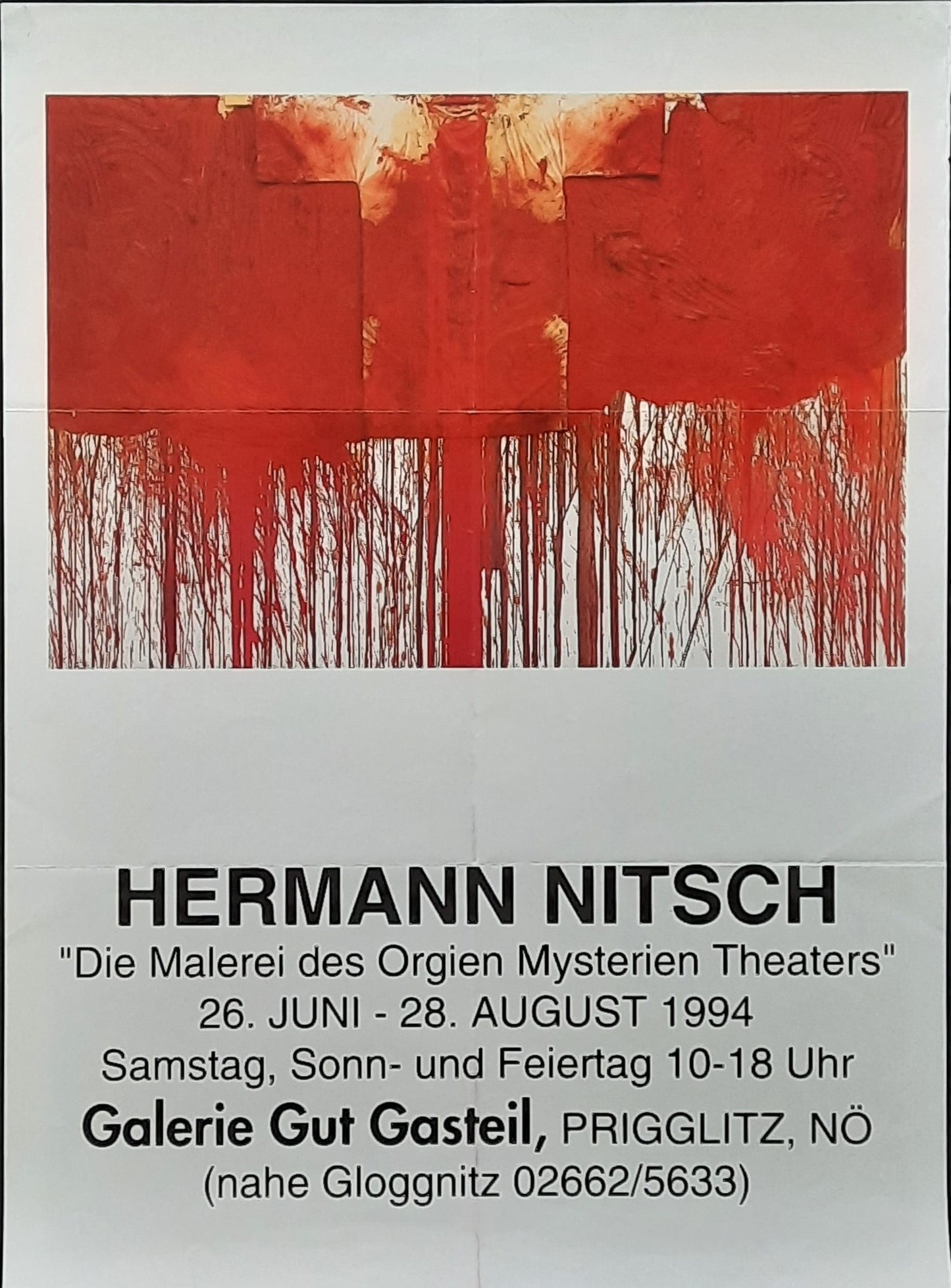 HERMANN NITSCH Original Exhibition Poster 1994 Prigglitz Austria 1