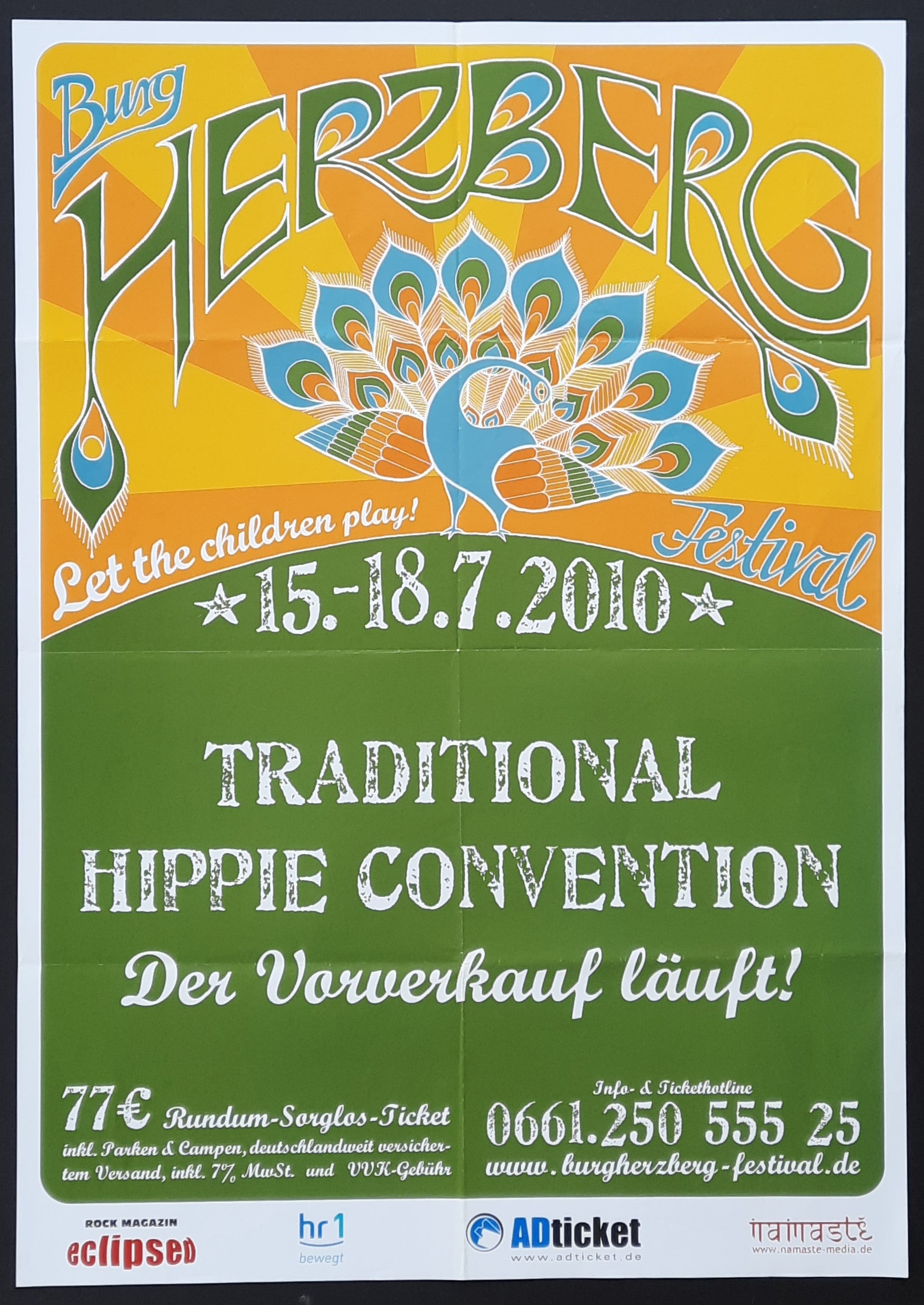 HIPPIE CONVENTION 2010 Original Promotion Poster - Herzberg Germany