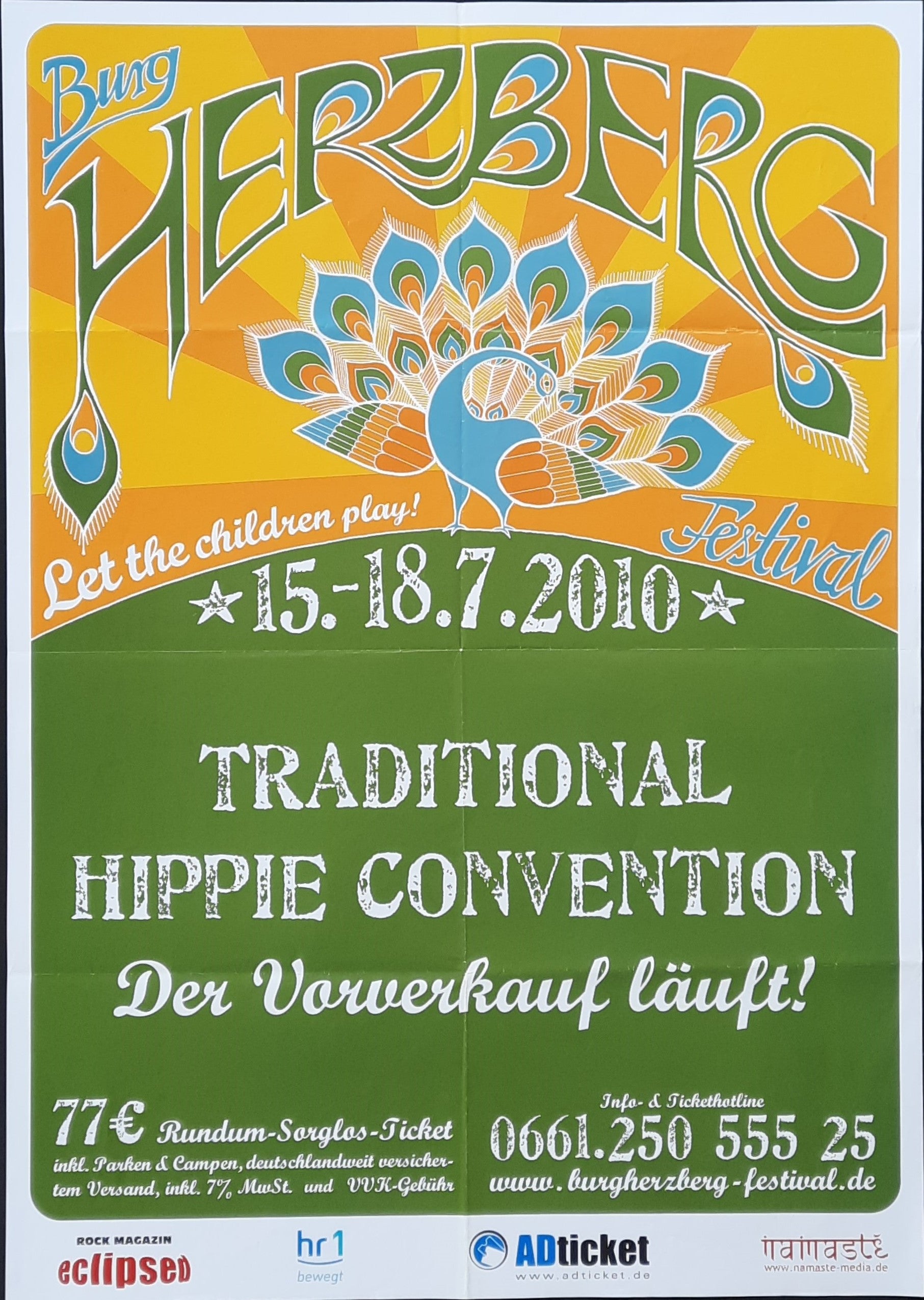HIPPIE CONVENTION 2010 Original Promotion Poster - Herzberg Germany