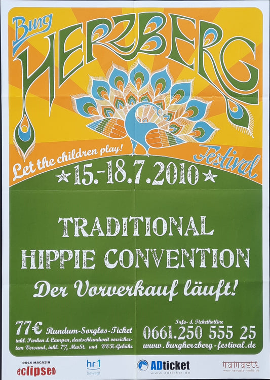 HIPPIE CONVENTION 2010 Original Promotion Poster - Herzberg Germany