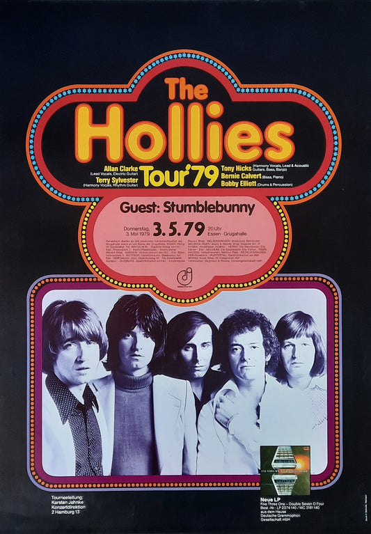 HOLLIES Original Concert Poster May 3, 1979 Essen Germany ROLLED
