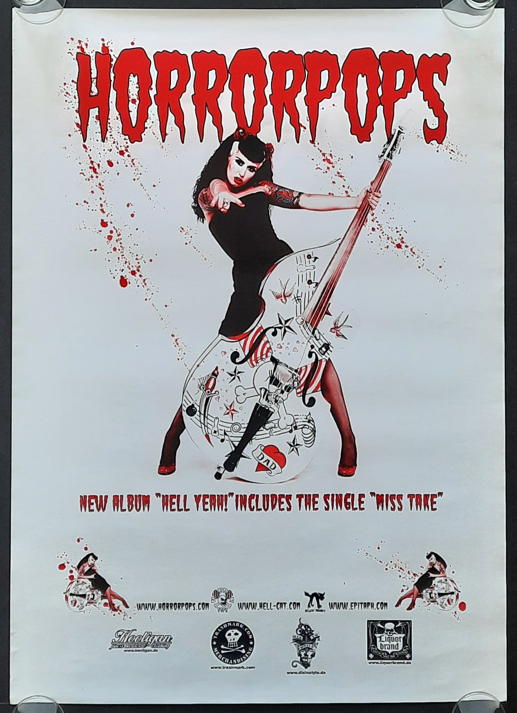 HORRORPOPS 2004 Original Promotion Poster - Album  HELL YEAH 45x67