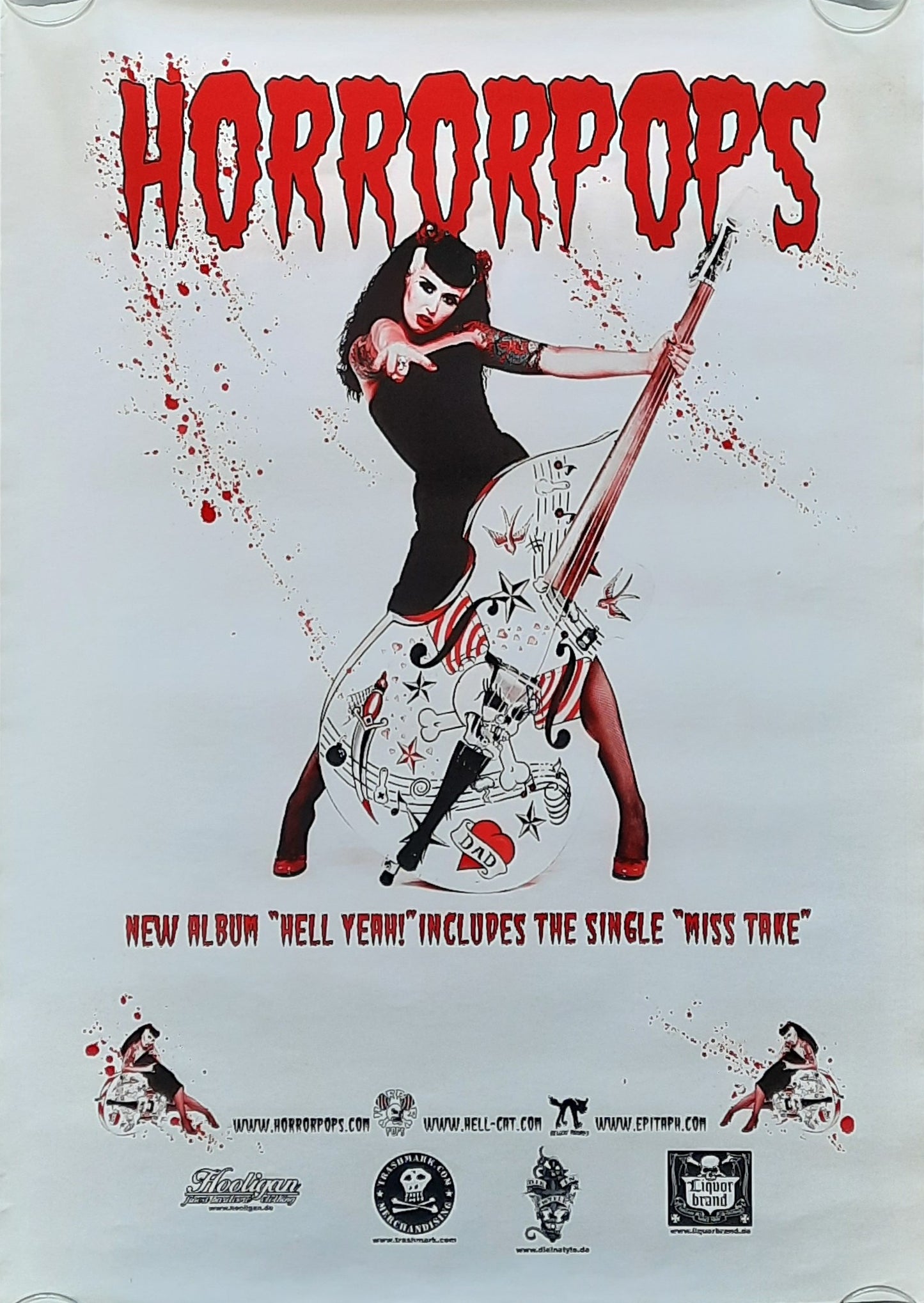 HORRORPOPS 2004 Original Promotion Poster - Album  HELL YEAH 45x67