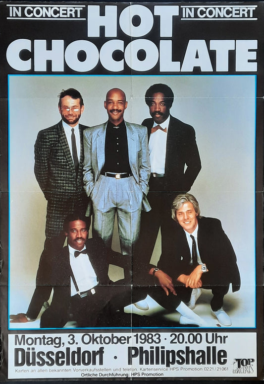 HOT CHOCOLATE Original Concert Poster October 3, 1983 Duesseldorf Germany 1
