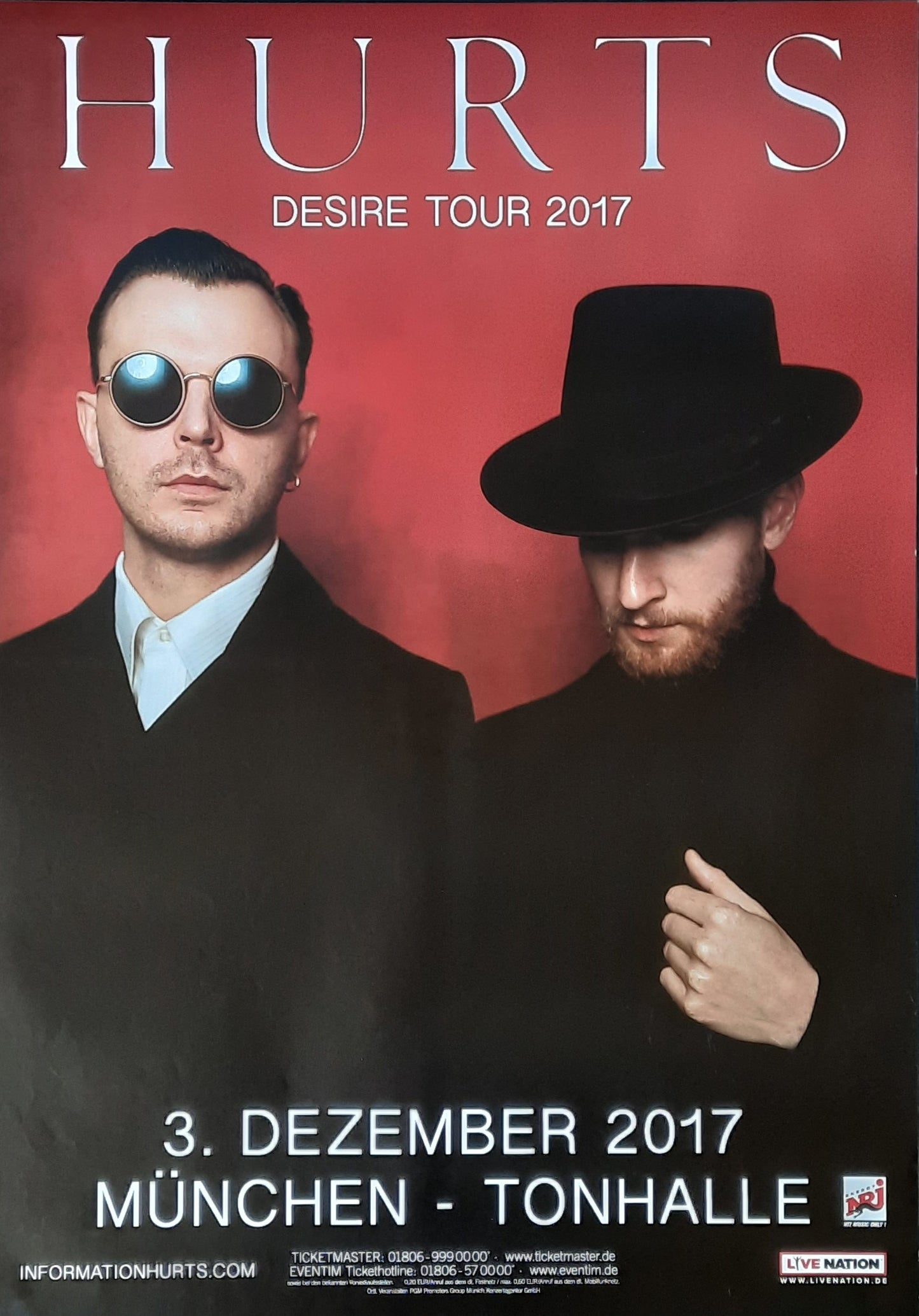 HURTS Original Concert Poster December 3, 2017 Munich Germany