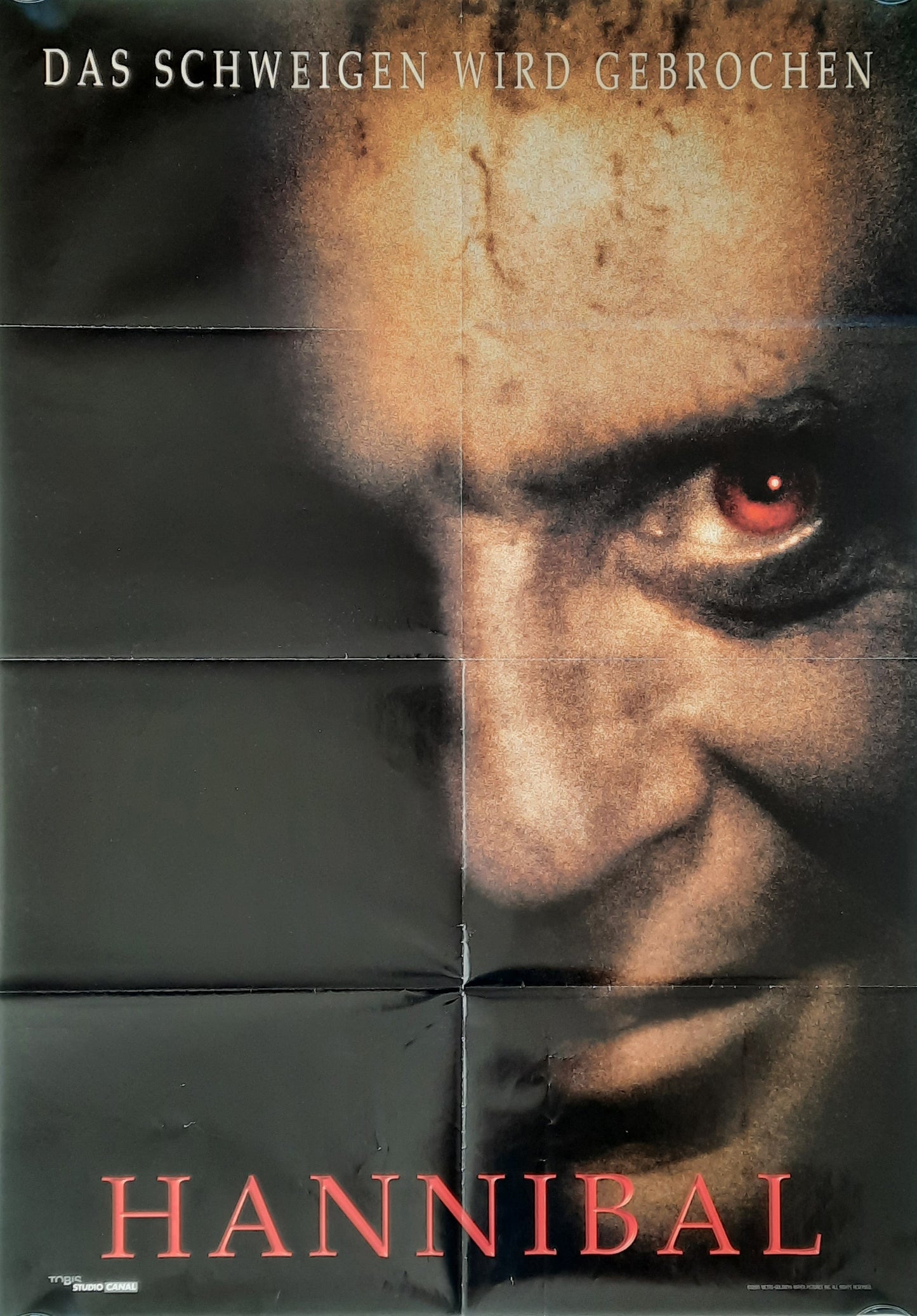 HANNIBAL 2001 Teaser-Poster Anthony Hopkins German 1-Sheet Movie Poster 23 x 33