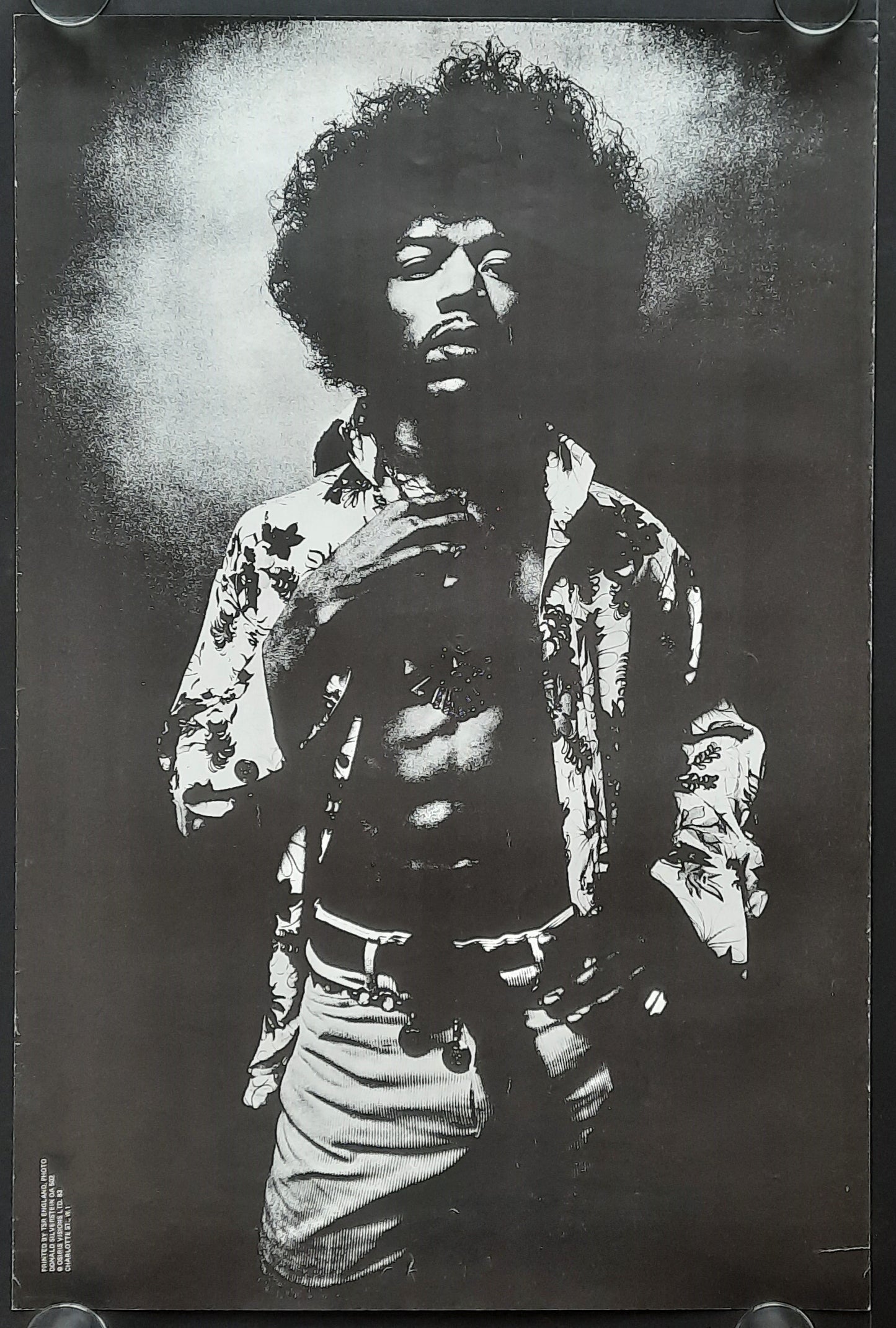 JIMI HENDRIX 1968 Promotion Poster Osiris OA502 Original 1st print