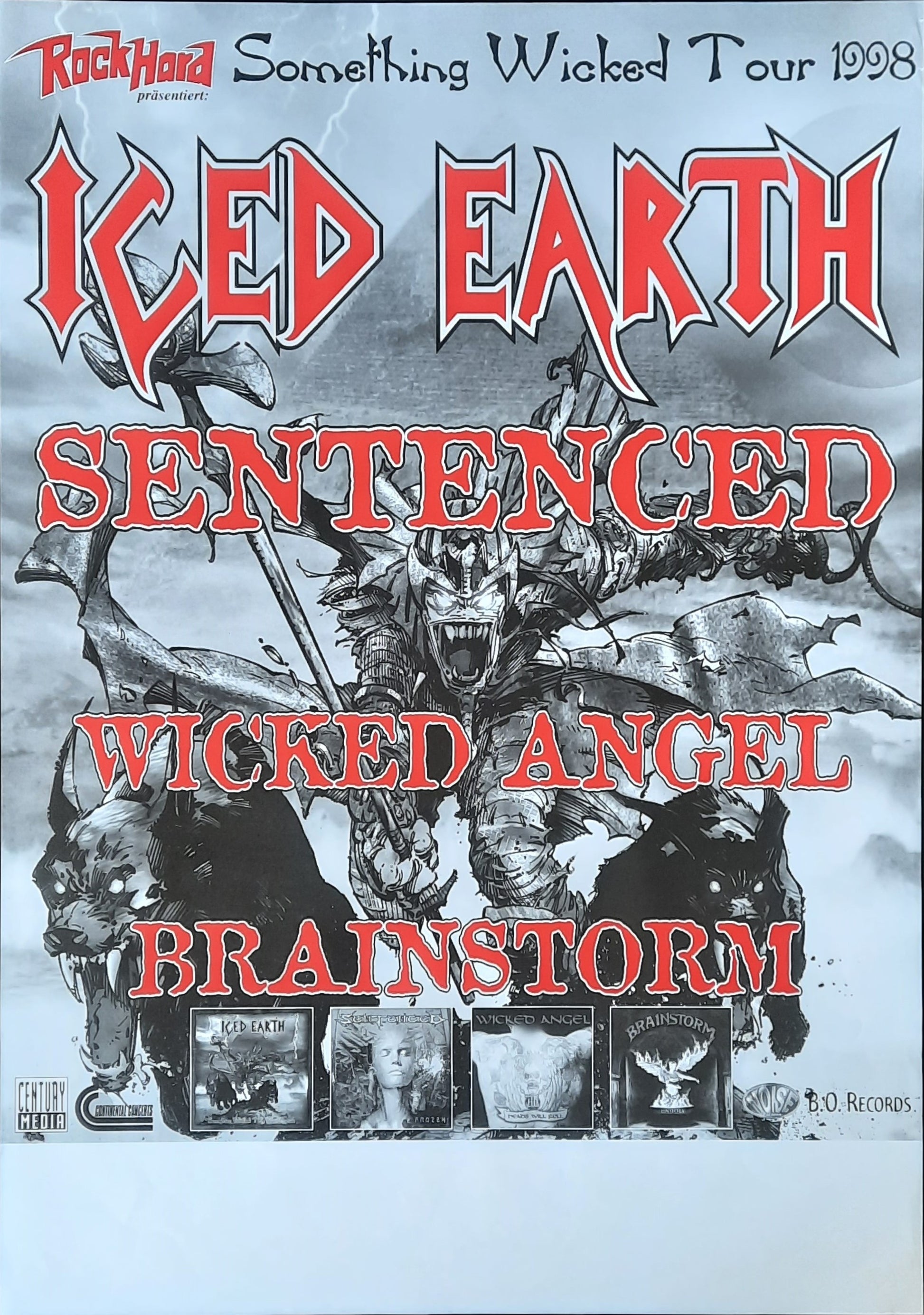 ICED EARTH Original Concert Poster 1998 Europe 1