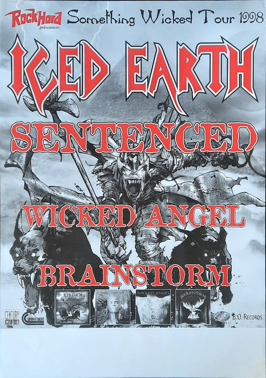 ICED EARTH Original Concert Poster 1998 Europe 1