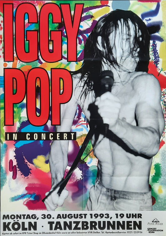 IGGY POP Original Concert Poster August 30, 1993 Köln Germany 1