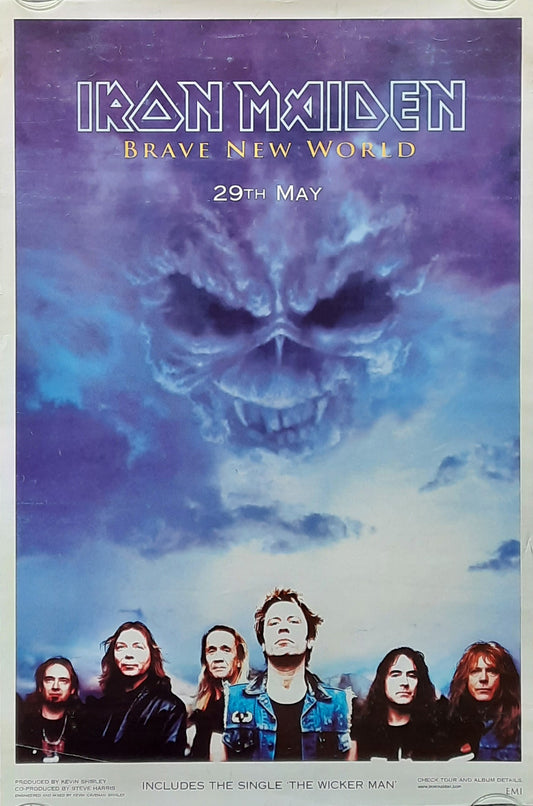 IRON MAIDEN 2000 Promotion Poster Album "Brave New World" 1st print Band