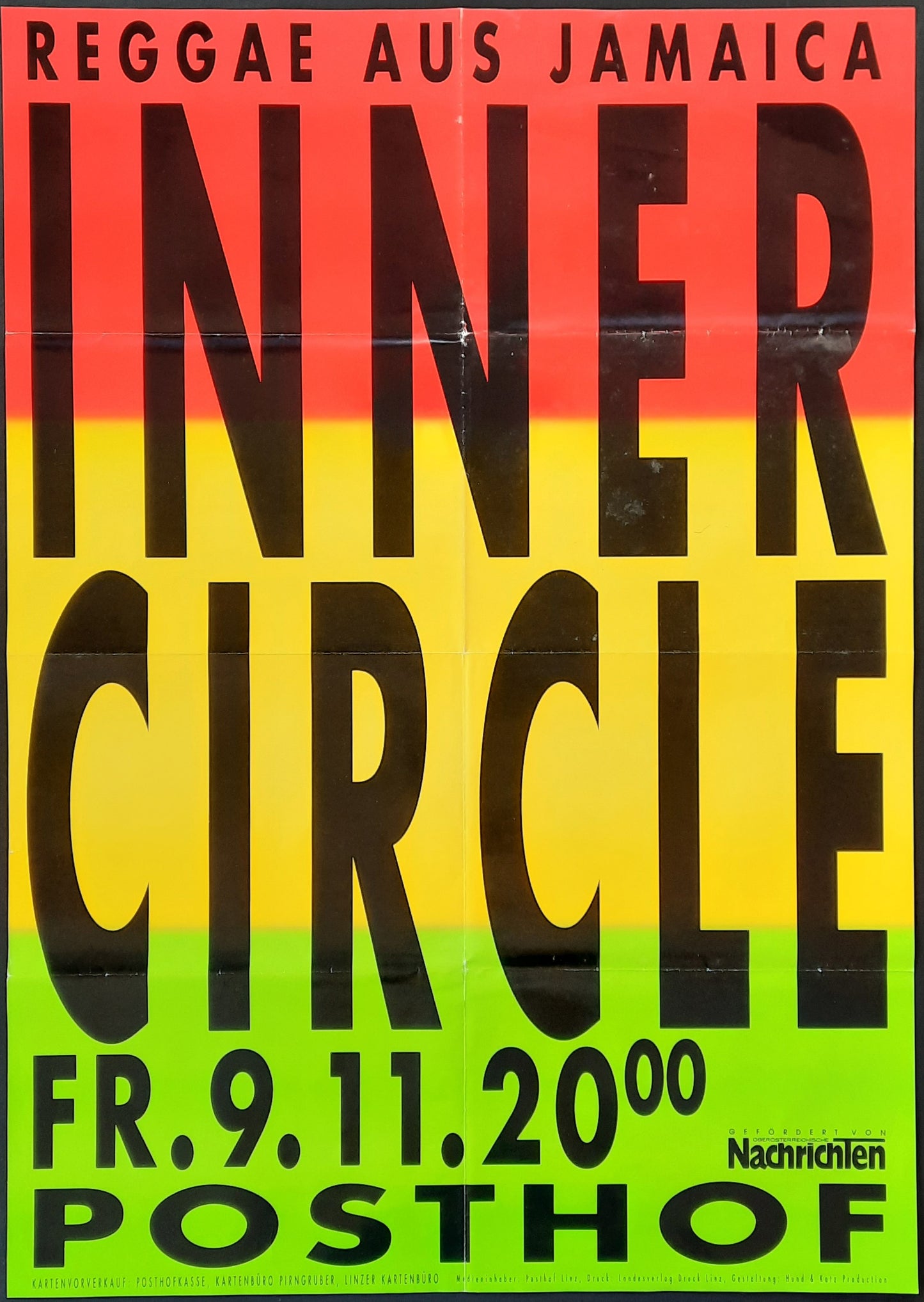 INNER CIRCLE 1990 Concert Poster Nov 9th Linz Austria 1st print