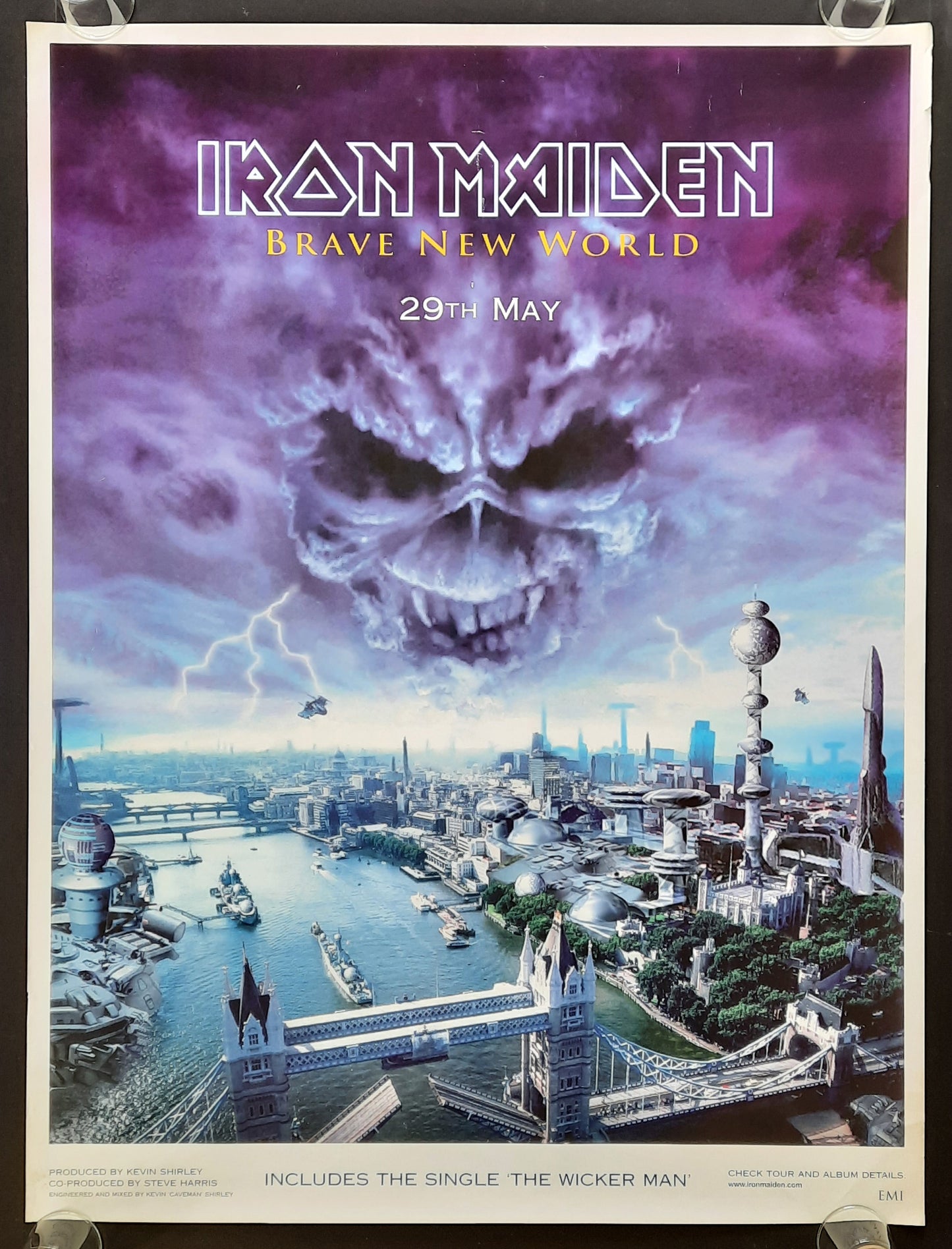 IRON MAIDEN 2000 Promotion Poster Album "Brave New World" 1st print