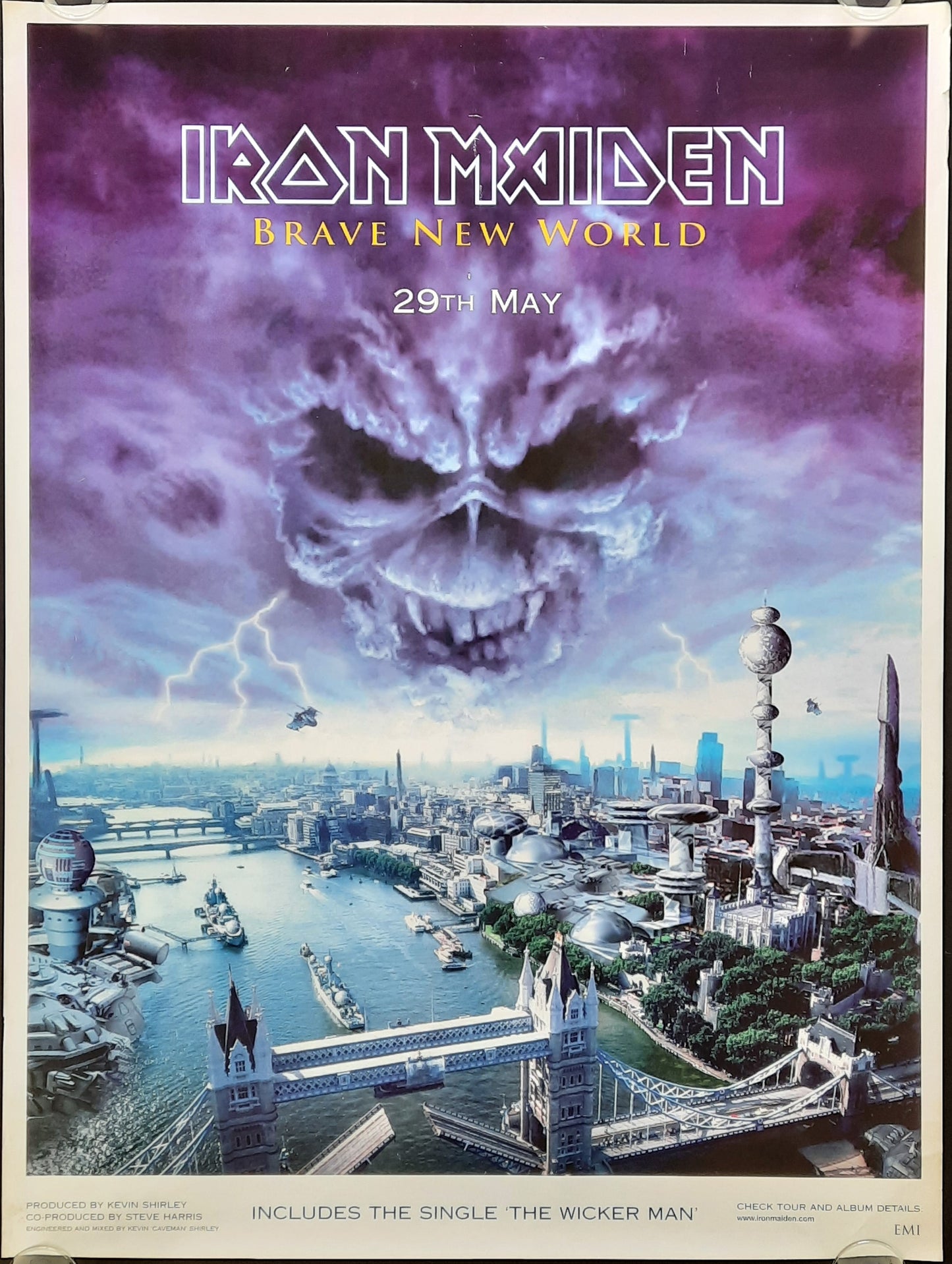 IRON MAIDEN 2000 Promotion Poster Album "Brave New World" 1st print