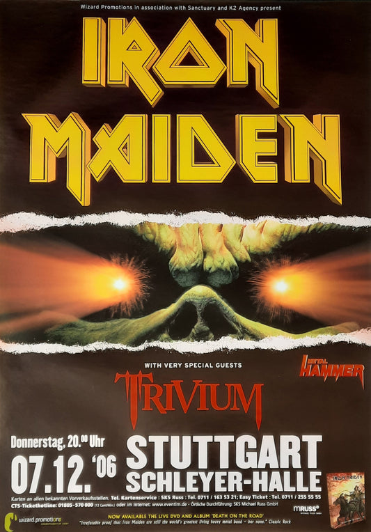 IRON MAIDEN 2006 Concert Poster Dec 7th Stuttgart Germany 1st print