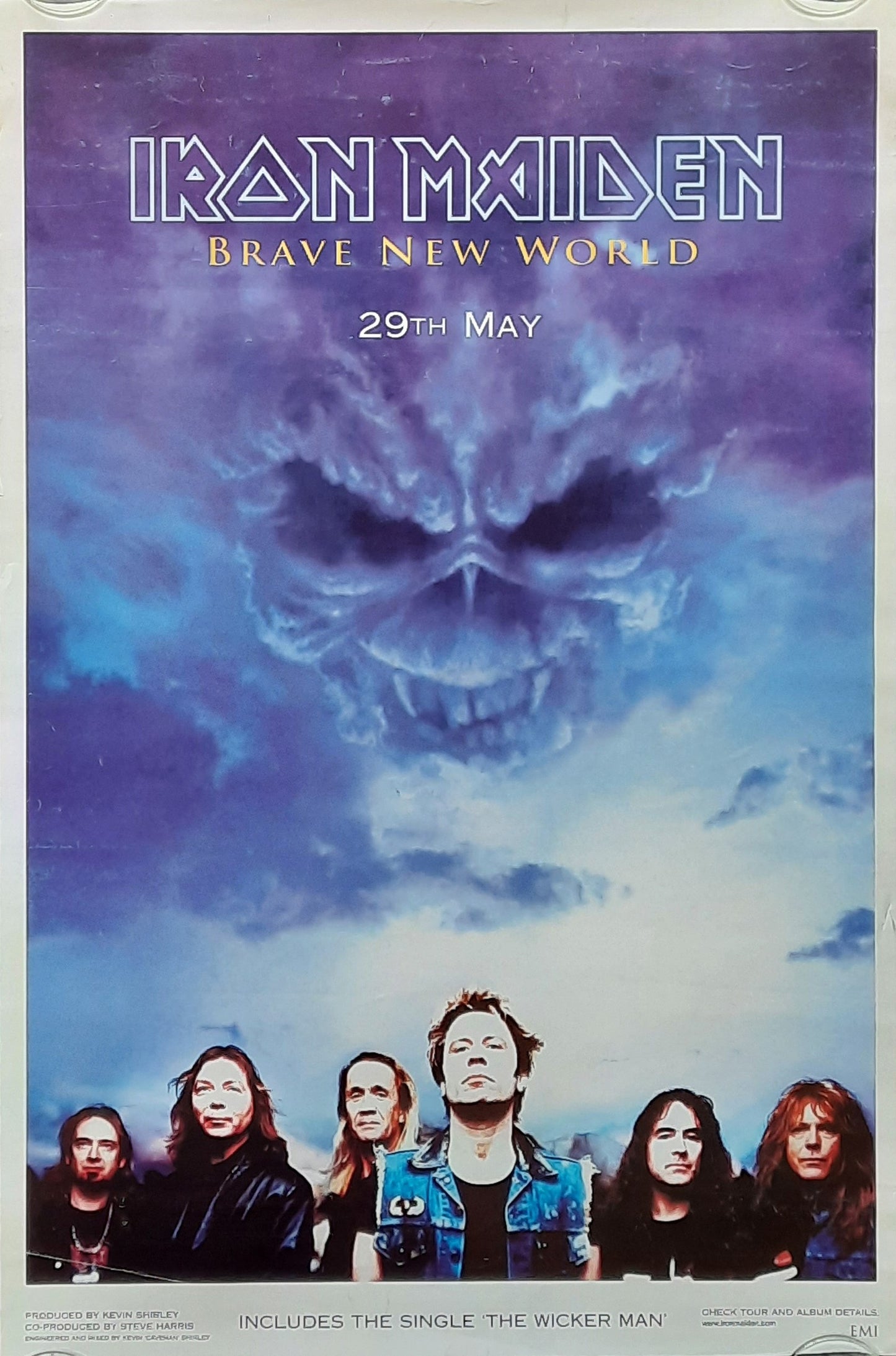 IRON MAIDEN 2000 Promotion Poster Album "Brave New World" 1st print