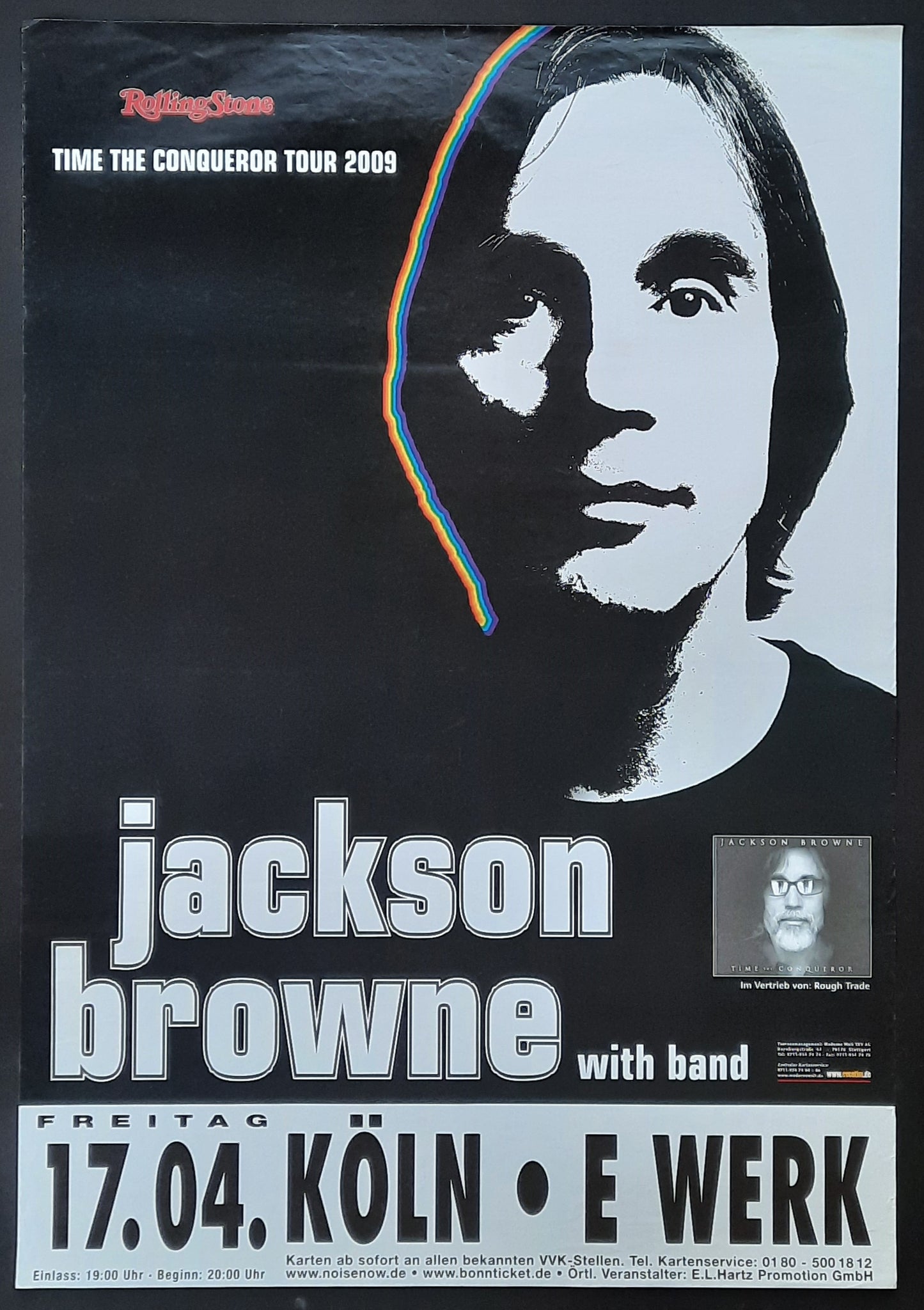JACKSON BROWNE Original Concert Poster April 17, 2009 Cologne Germany