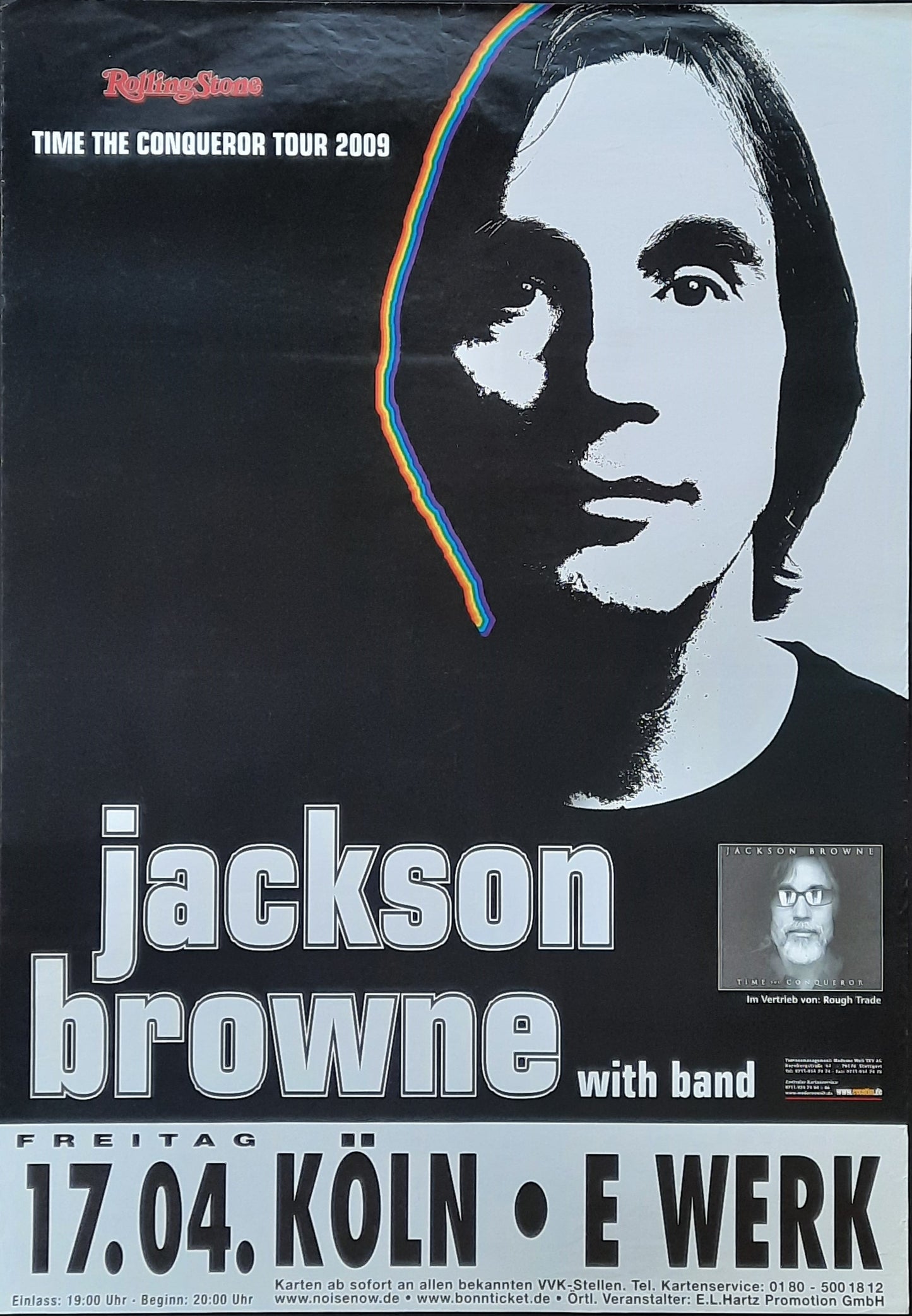 JACKSON BROWNE Original Concert Poster April 17, 2009 Cologne Germany