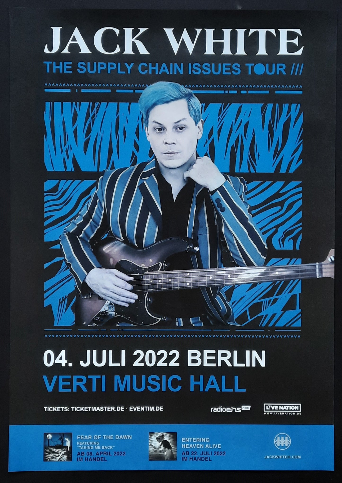 JACK WHITE Original Concert Poster July 4, 2022 Berlin Germany ROLLED
