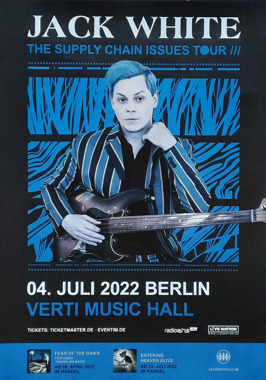 JACK WHITE Original Concert Poster July 4, 2022 Berlin Germany ROLLED