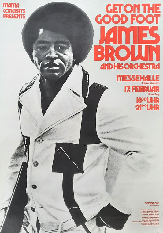JAMES BROWN Original Concert Poster Feruary 17, 1973 Kaiserslautern Germany 1